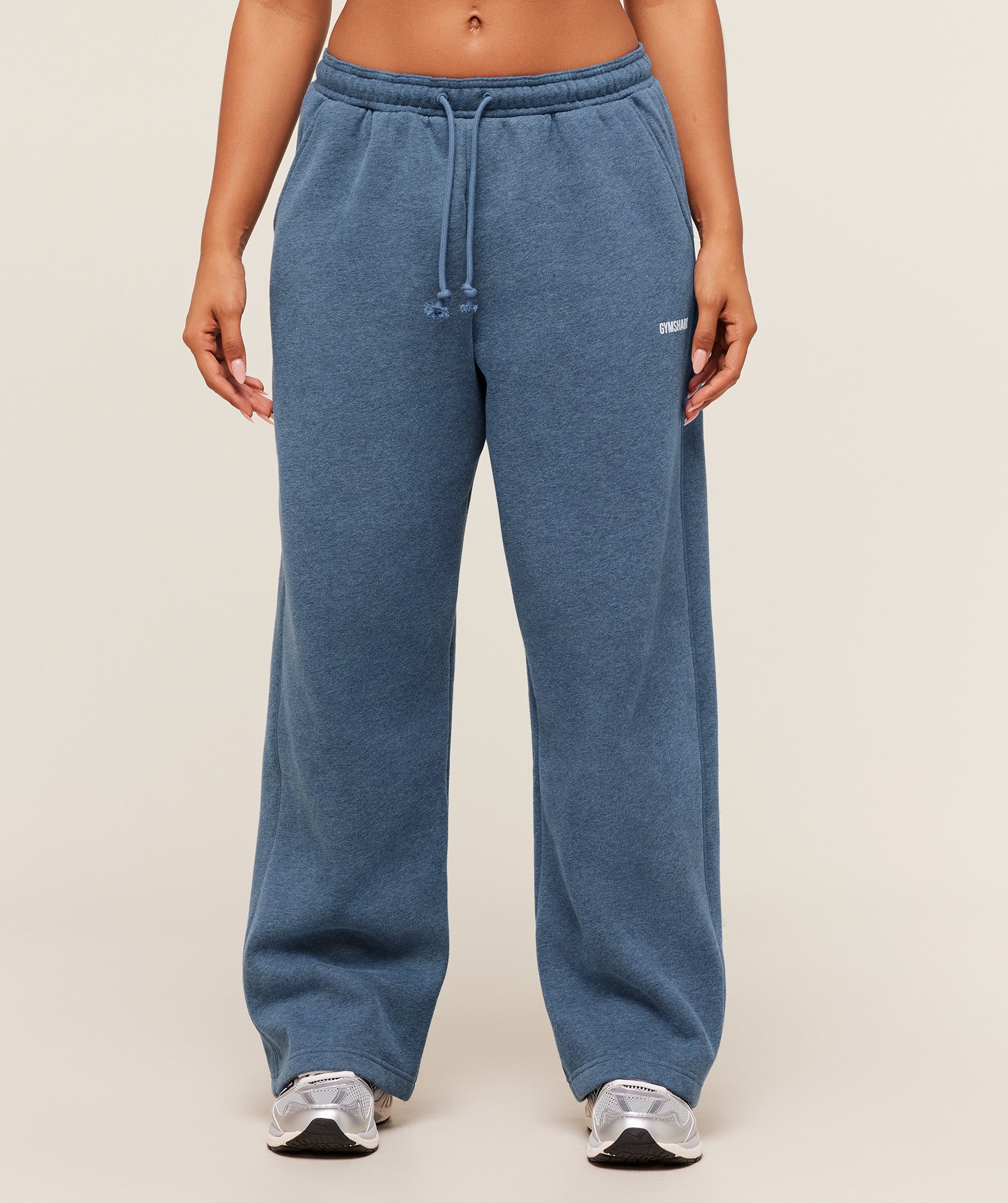 Gymshark Cosy Luxe Straight Leg Regular Joggers - Bros Compound Blue Marl