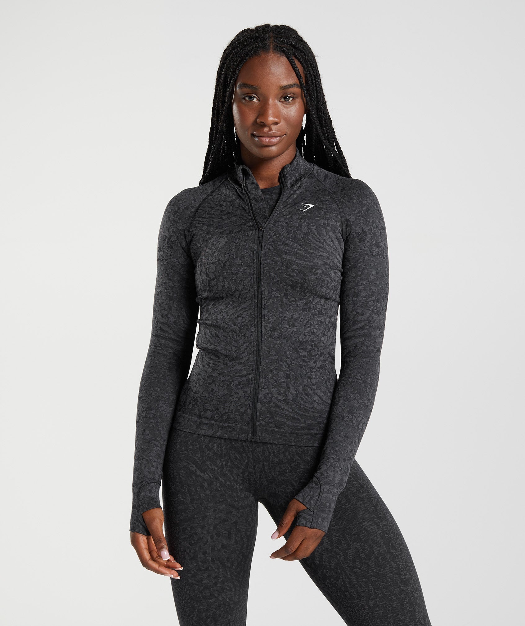 Gymshark Adapt Animal Zip Through - Black/Coin Grey