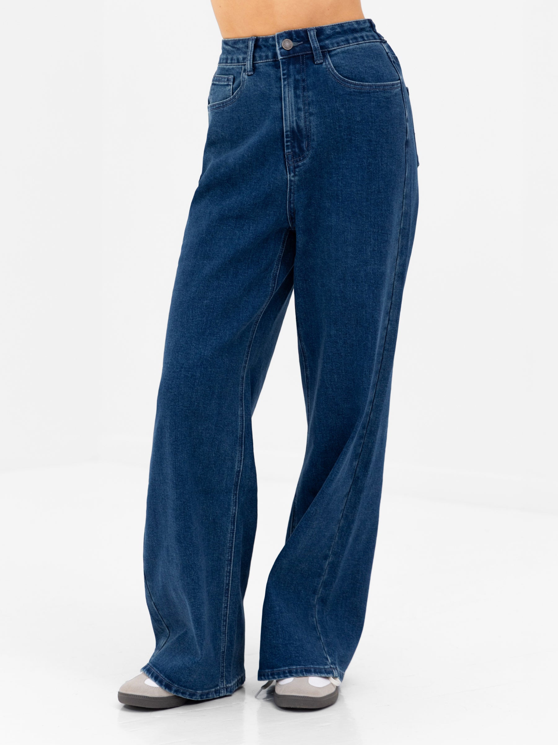 Blakely Wide Cut Jeans - Dark Blue Wash