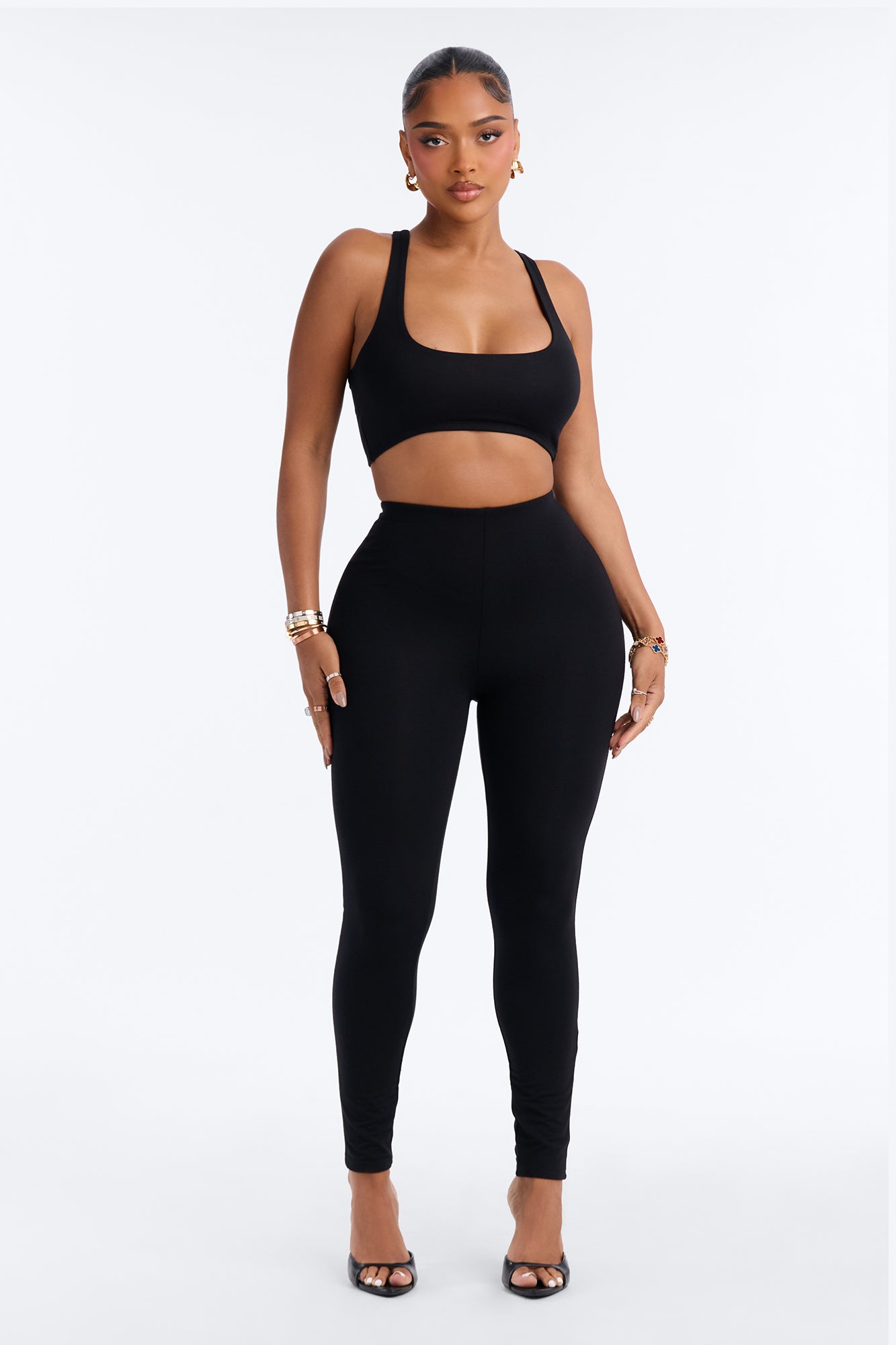 Heather Premium Modal High Rise Legging - Black