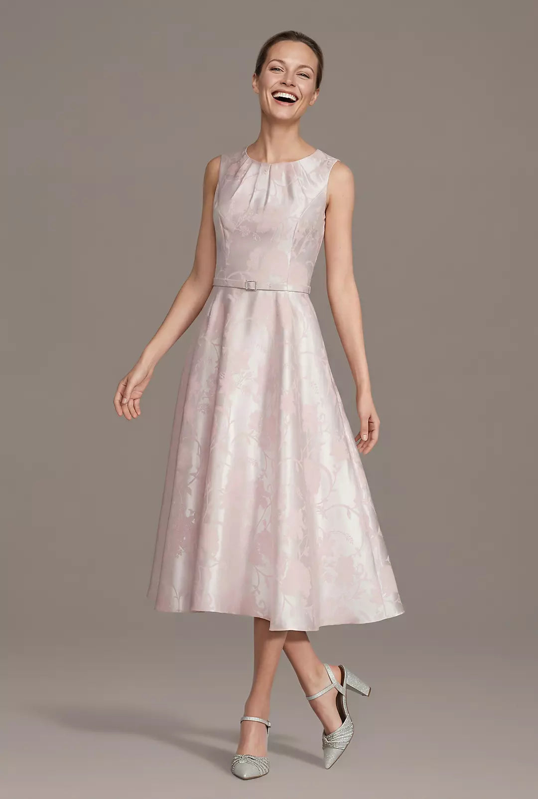 Floral Tea-Length A-Line Dress