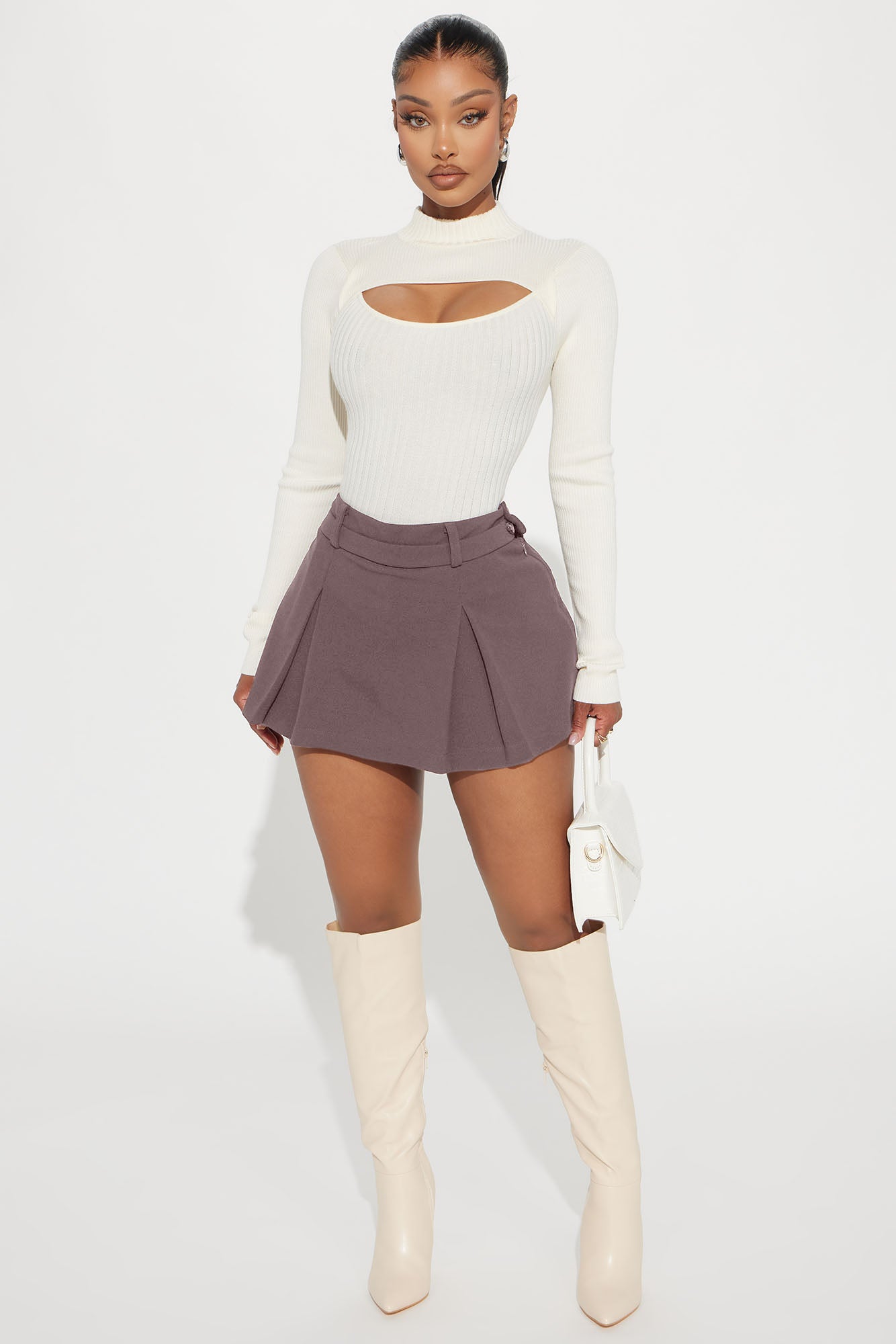 The Way You Want It Pleated Skort - Charcoal
