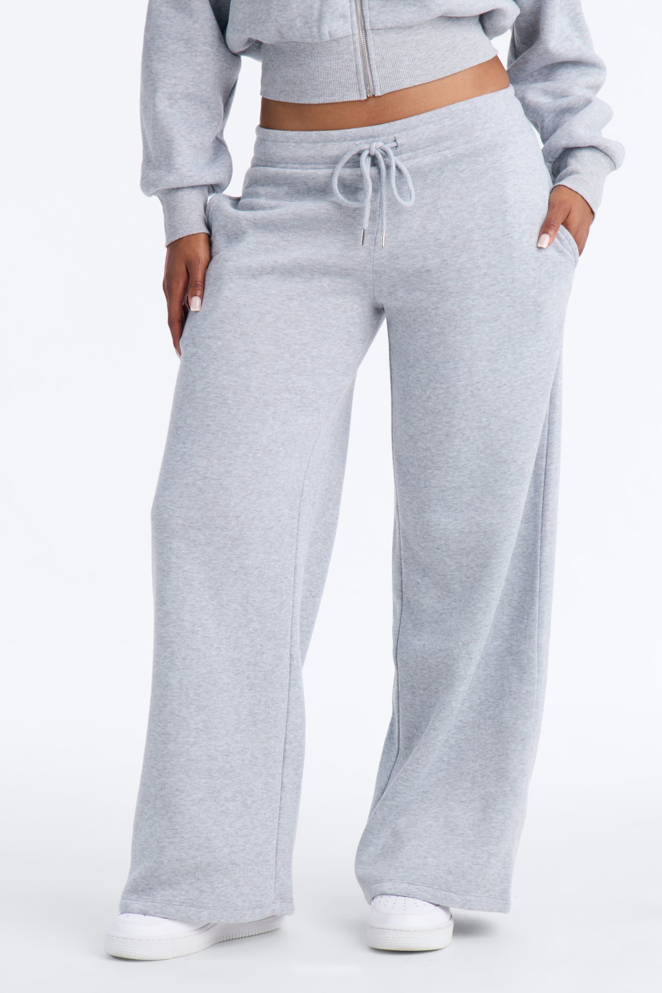 Candice Wide Leg Lounge Pant - Heather Grey