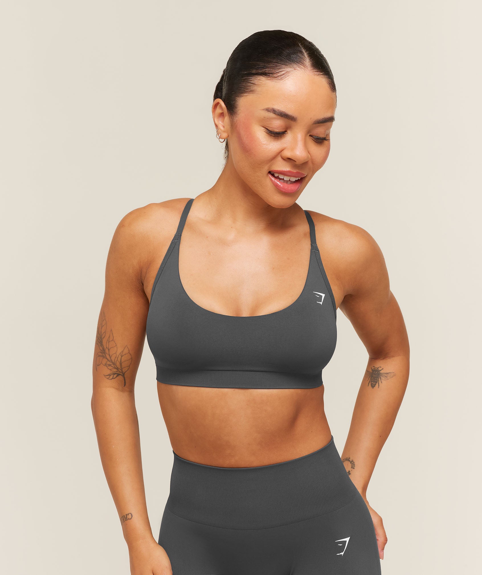 Gymshark Everyday Seamless Racerback Sports Bra - Onyx Grey