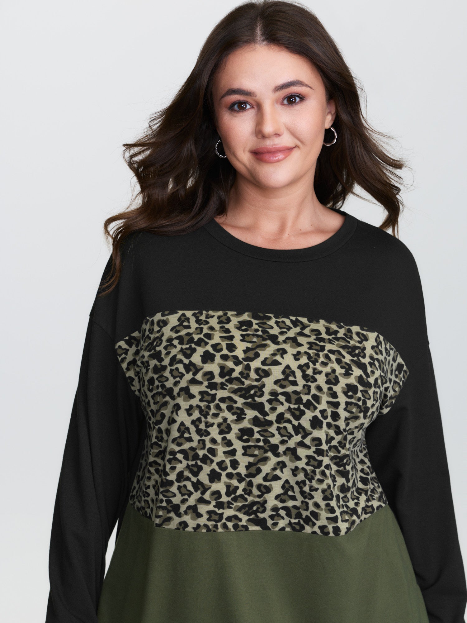 Leopard Print Colorblock T-Shirt
