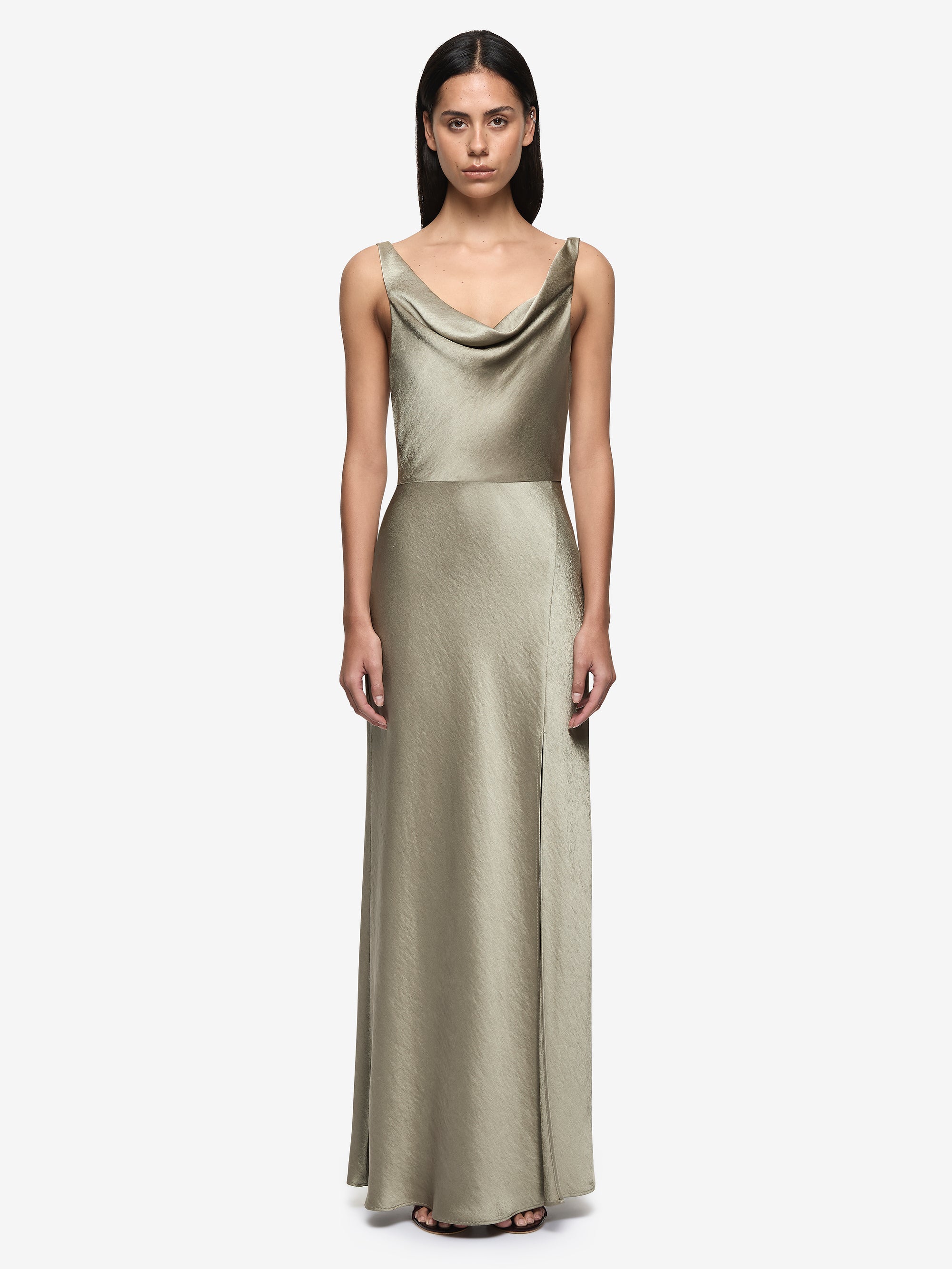 AUSTEN COWL NECK MAXI DRESS - SAGE