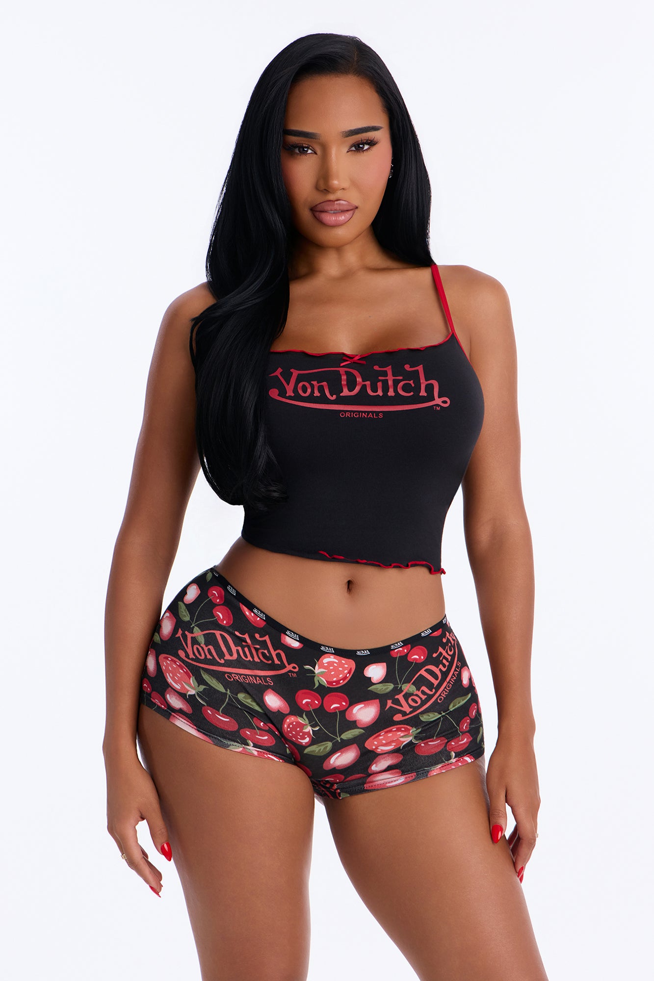 Von Dutch Contrast Cheeky Panty - Black/combo