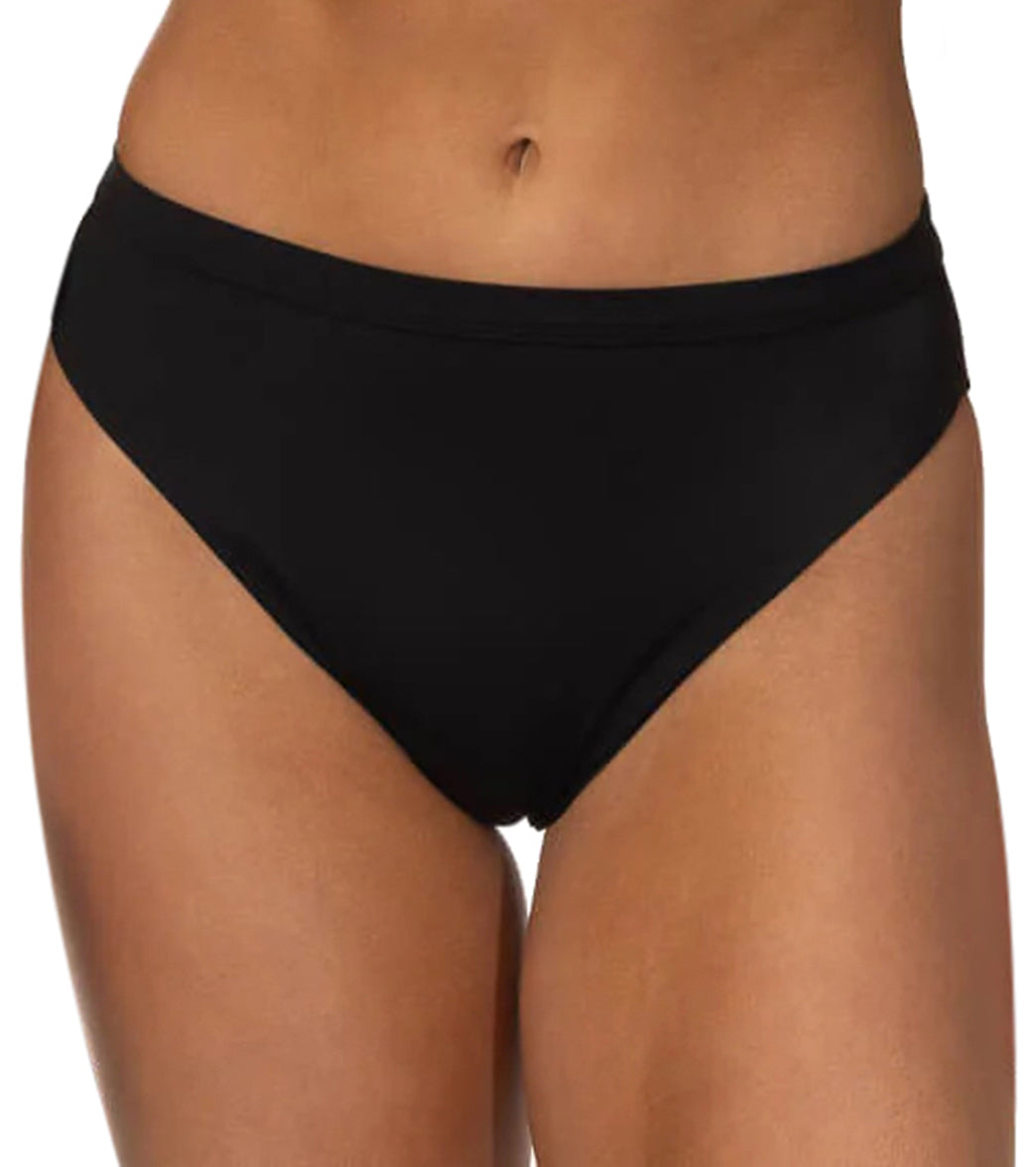 JOLYN Women's Nora Solid High Waist Key Hole Back Bikini Bottom