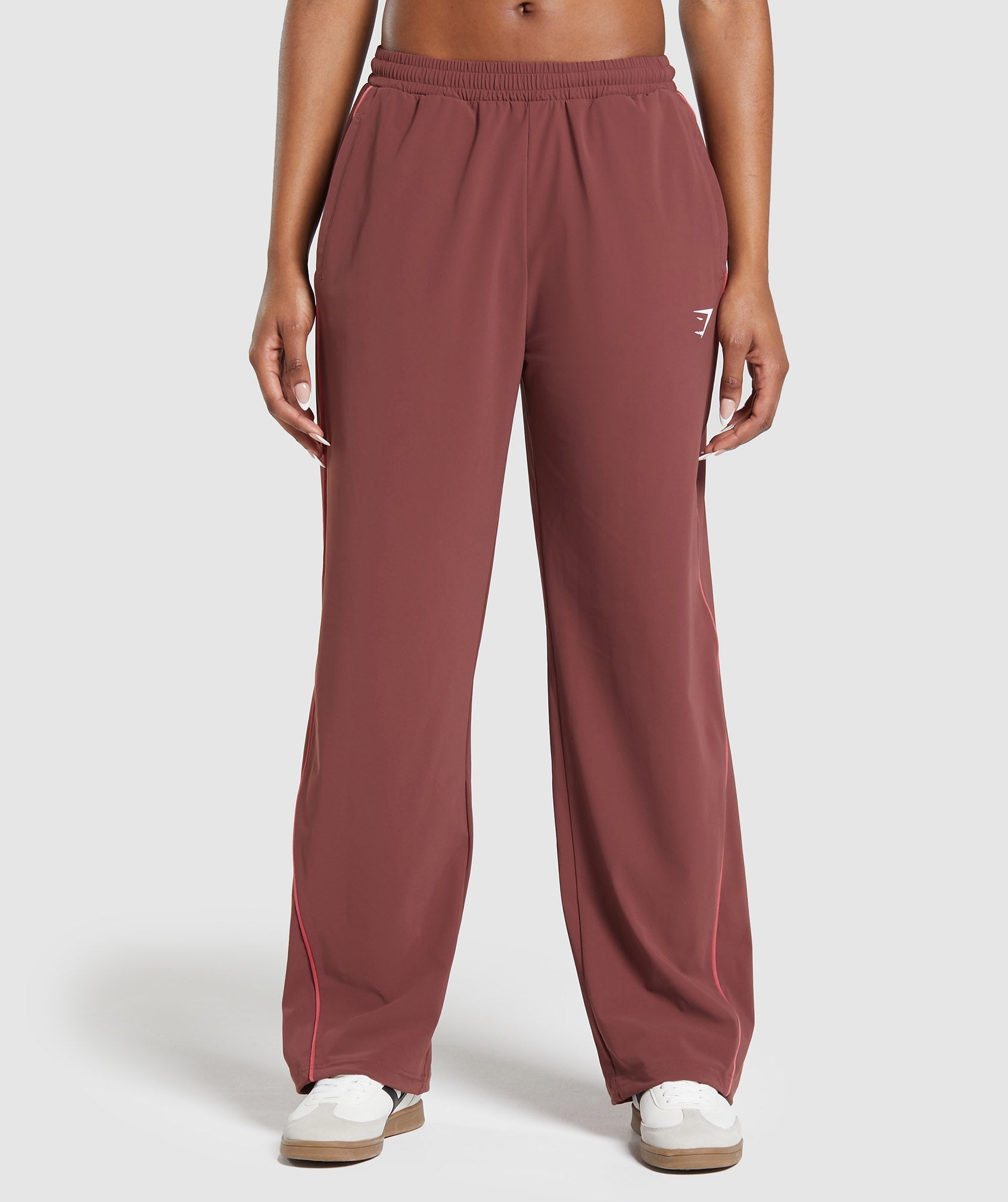 Gymshark Stitch Feature Woven Pant - Burgundy Brown