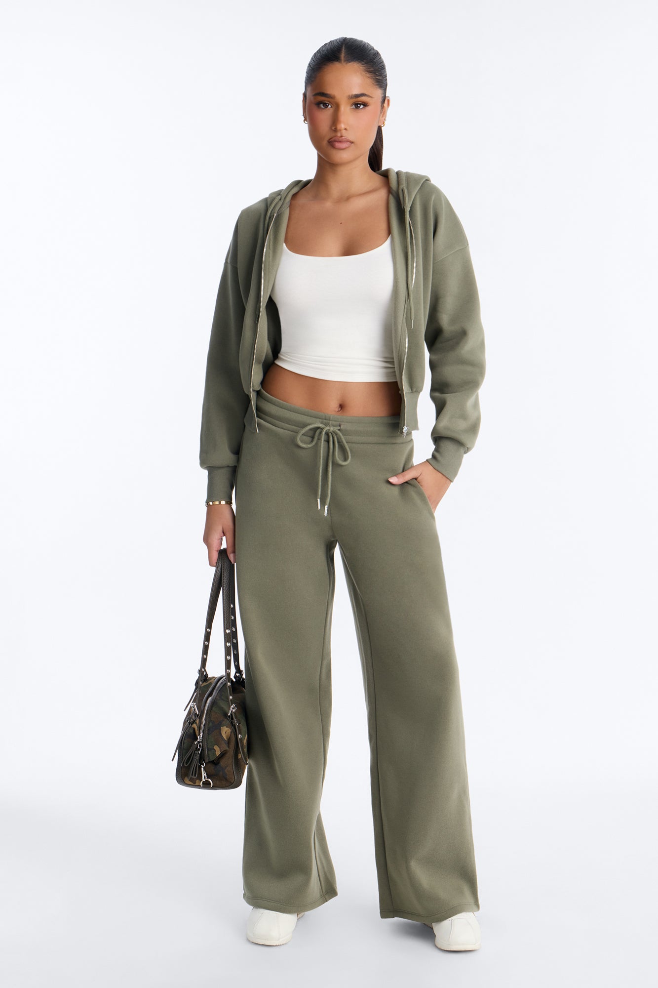 Candice Wide Leg Lounge Pant - Olive