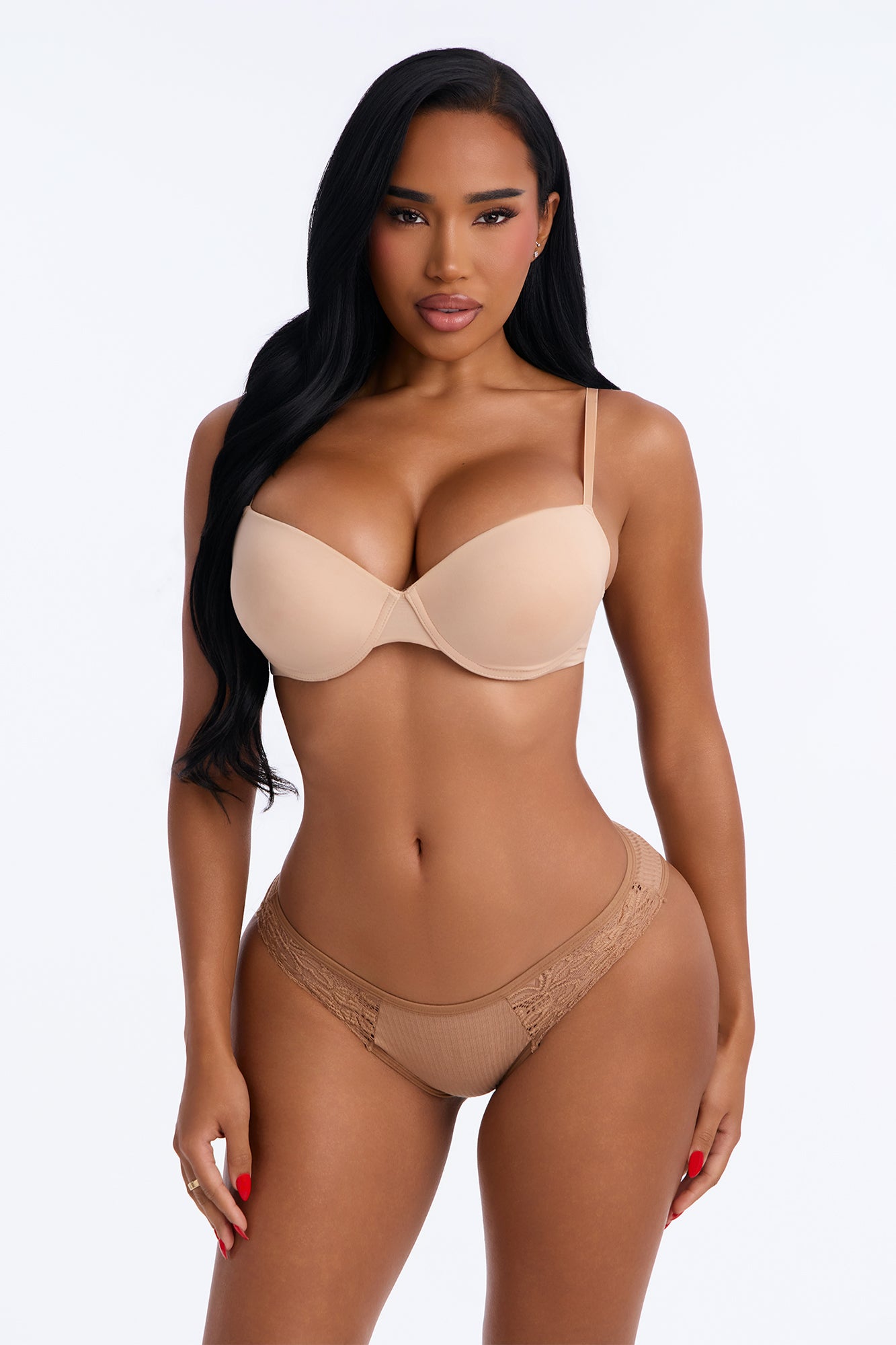 Livia Cotton Ribbed Cheeky Panty - Nude