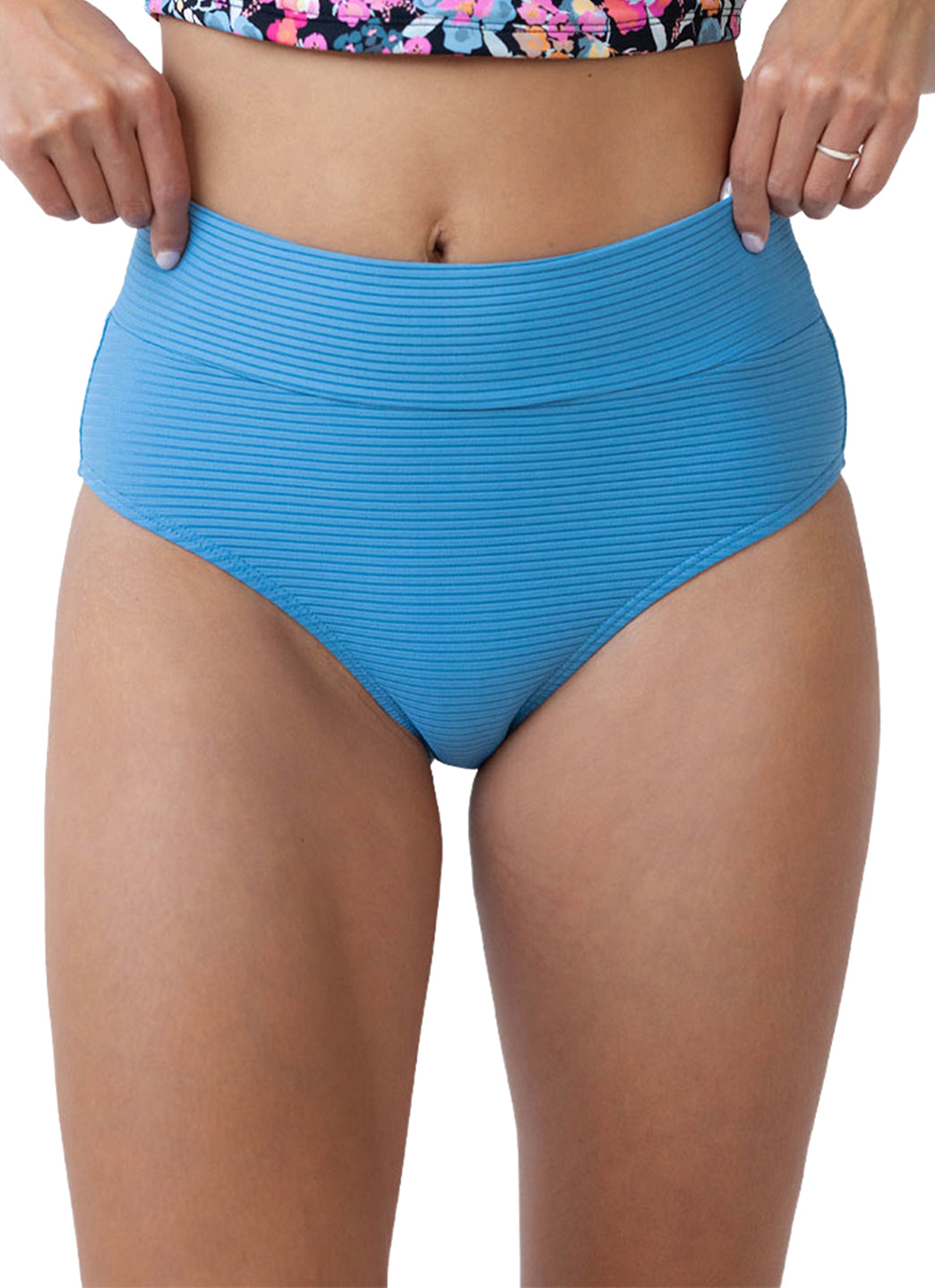 Nani Women's Solid Marine Flat Rib Bikini Bottom