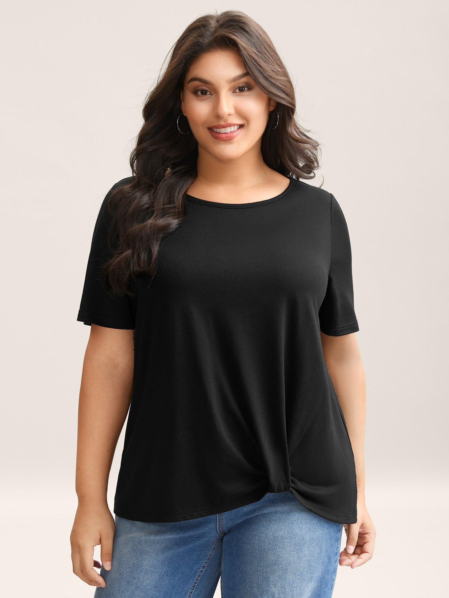Stretchy Supersoft Plain Knit Top