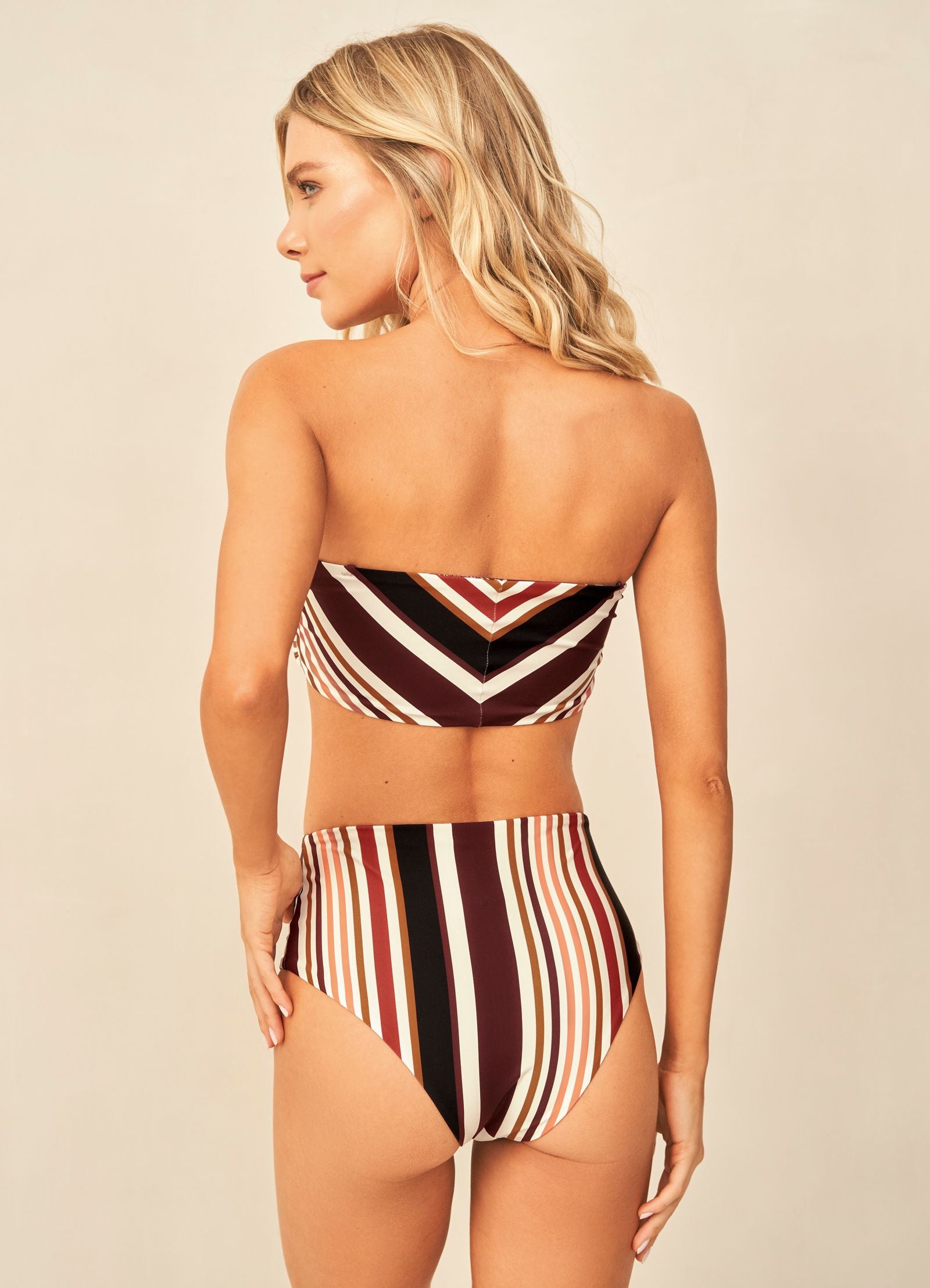 Maaji Red Burgundy Barcode Venus High Waist Bottom
