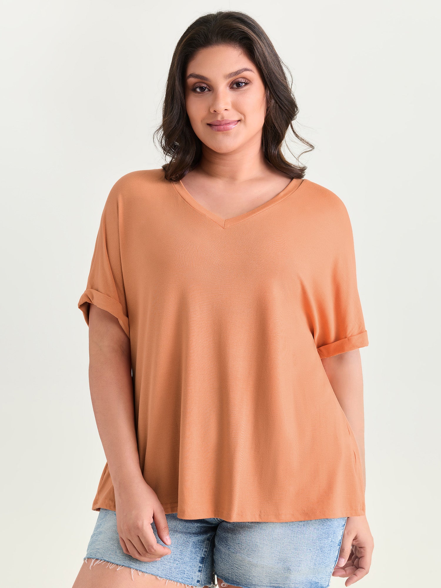Supersoft Plain V-Neck Relaxed-Fit T-Shirt