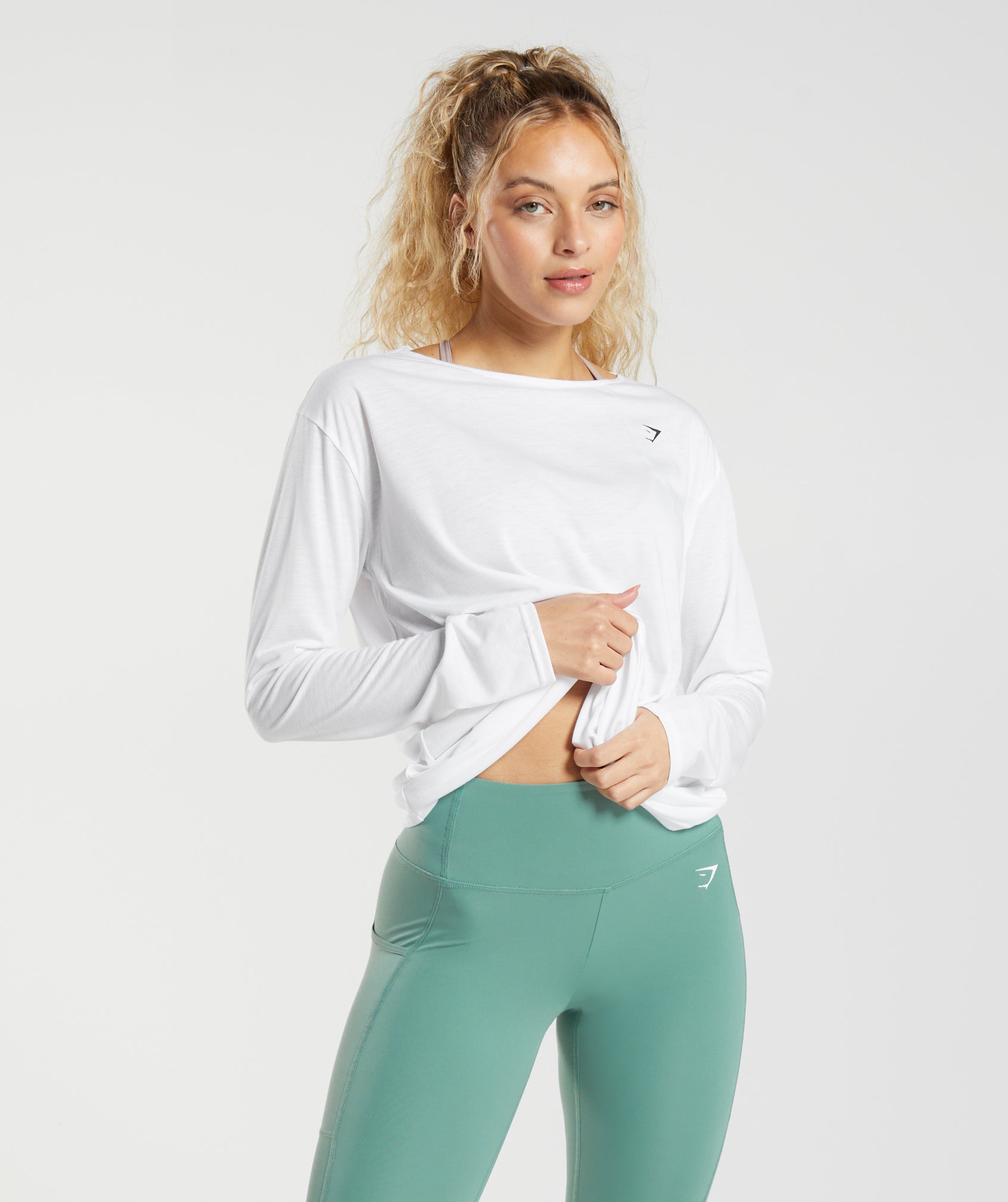 Gymshark Super Soft Cut-Out Long Sleeve Top - White
