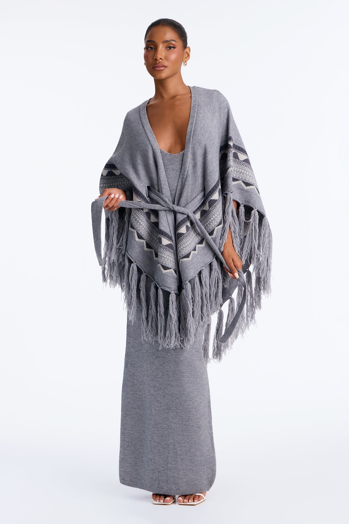 See You In Aspen Sweater Maxi Dress - Heather Grey