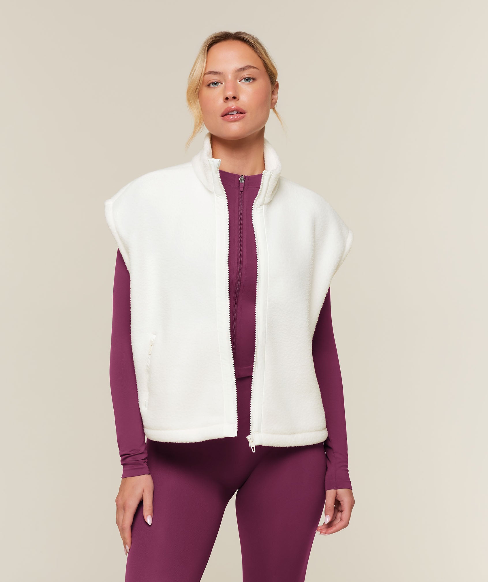 Gymshark Sherpa Gilet - Soft White