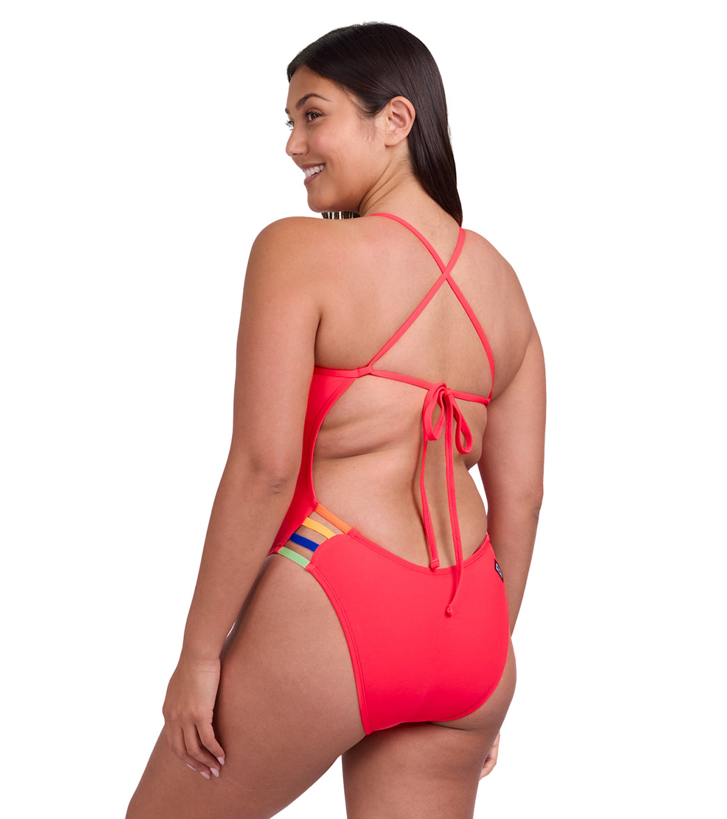 JOLYN Women's Gavin 2 Contrast Strawberry One Piece Swimsuit