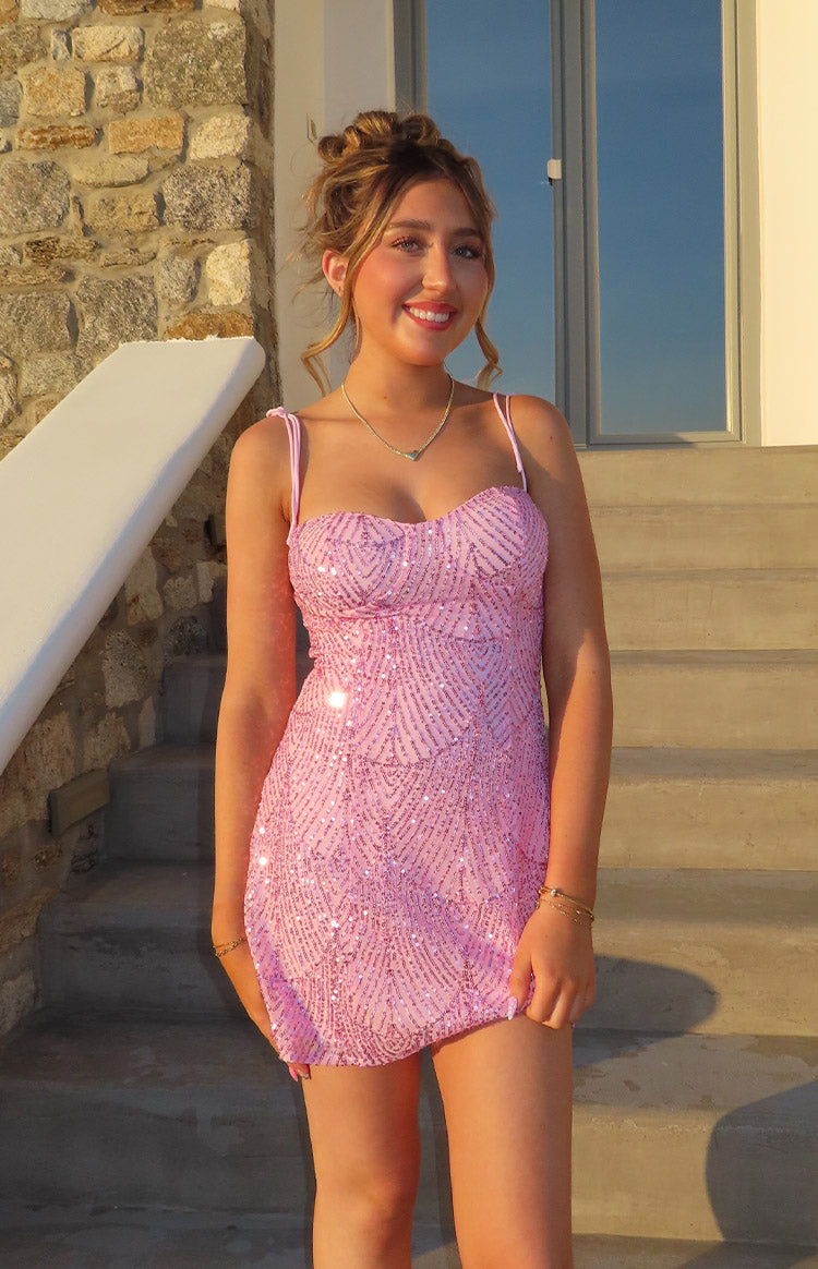 Penny Lane Pink Sequin Mini Dress