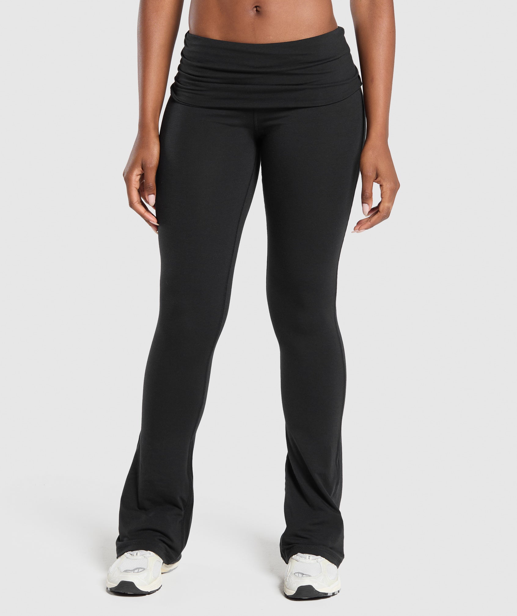 Gymshark Foldover Flared Leggings - Black