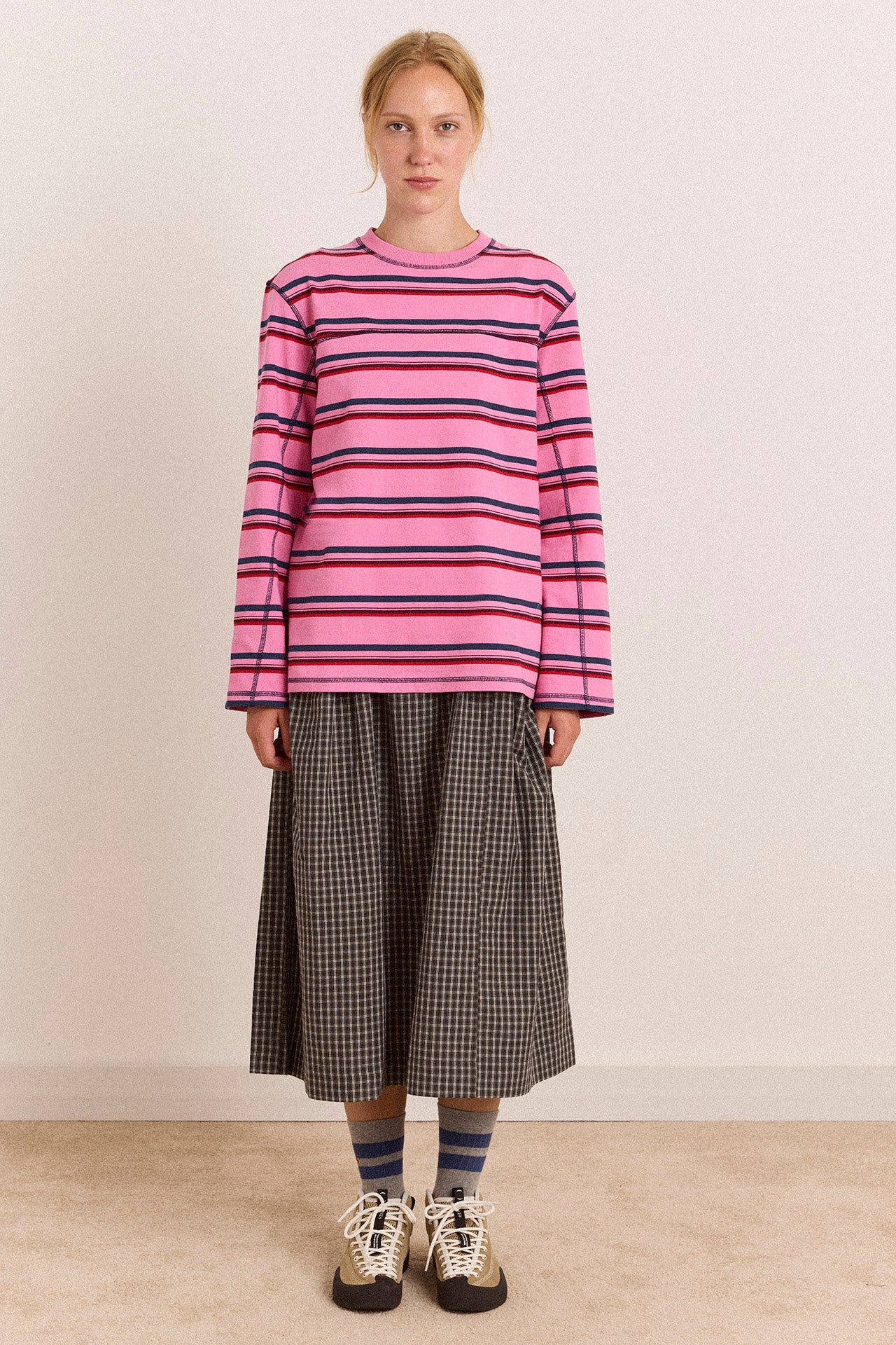 Samara Long Sleeve Top - Pink Stripe