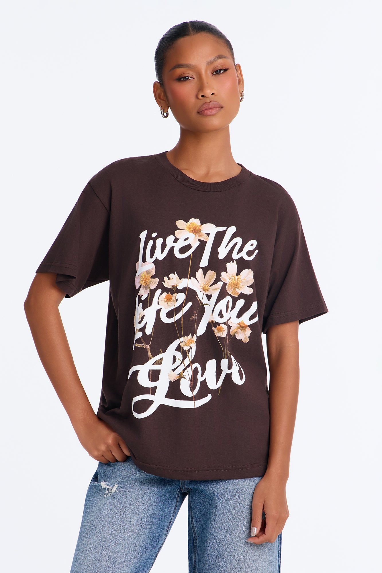 Life The Life You Love Tee - Brown