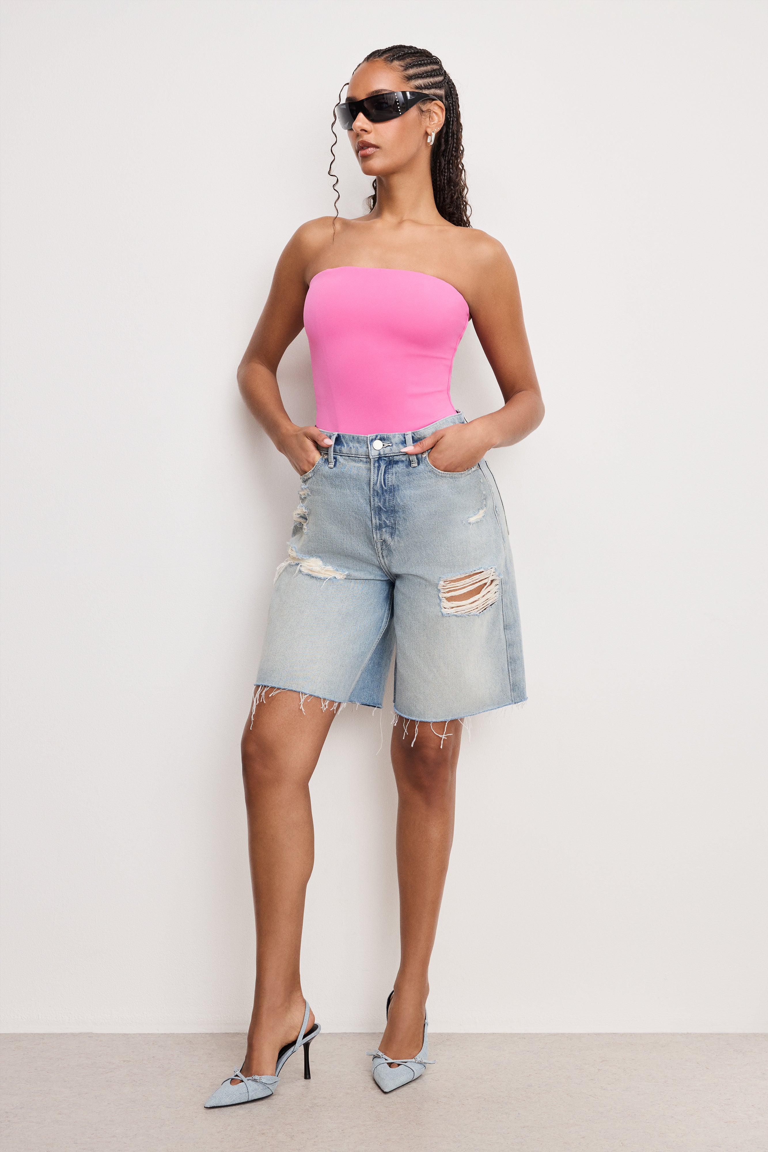 SCULPTING CORSET STRAPLESS BODYSUIT | BERRY SORBET010