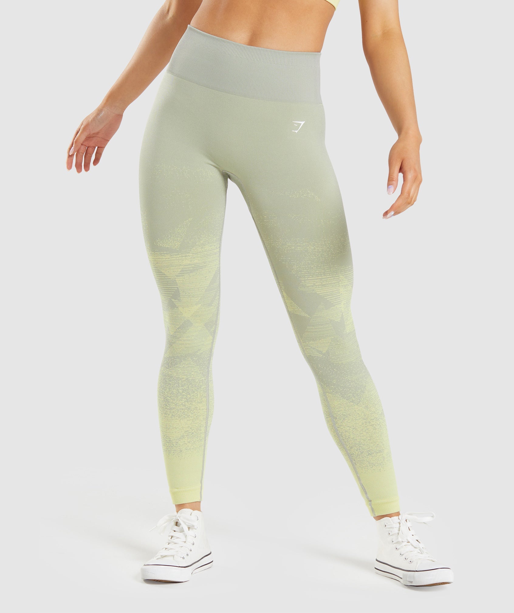 Gymshark Adapt Ombre Seamless Leggings - Triangle |  Taupe Grey Print