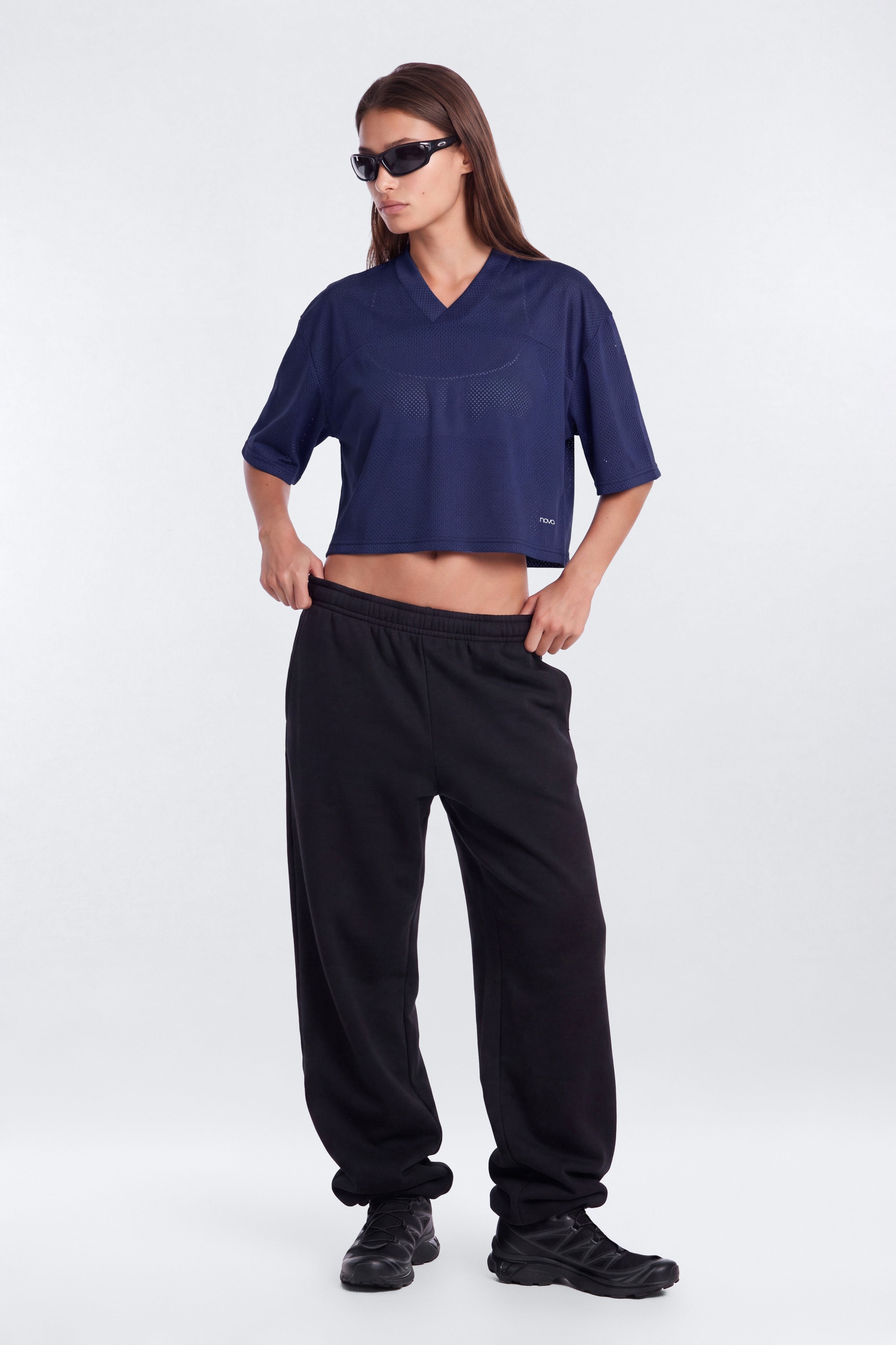Active Mesh Short Sleeve Jersey Top - Midnight Navy