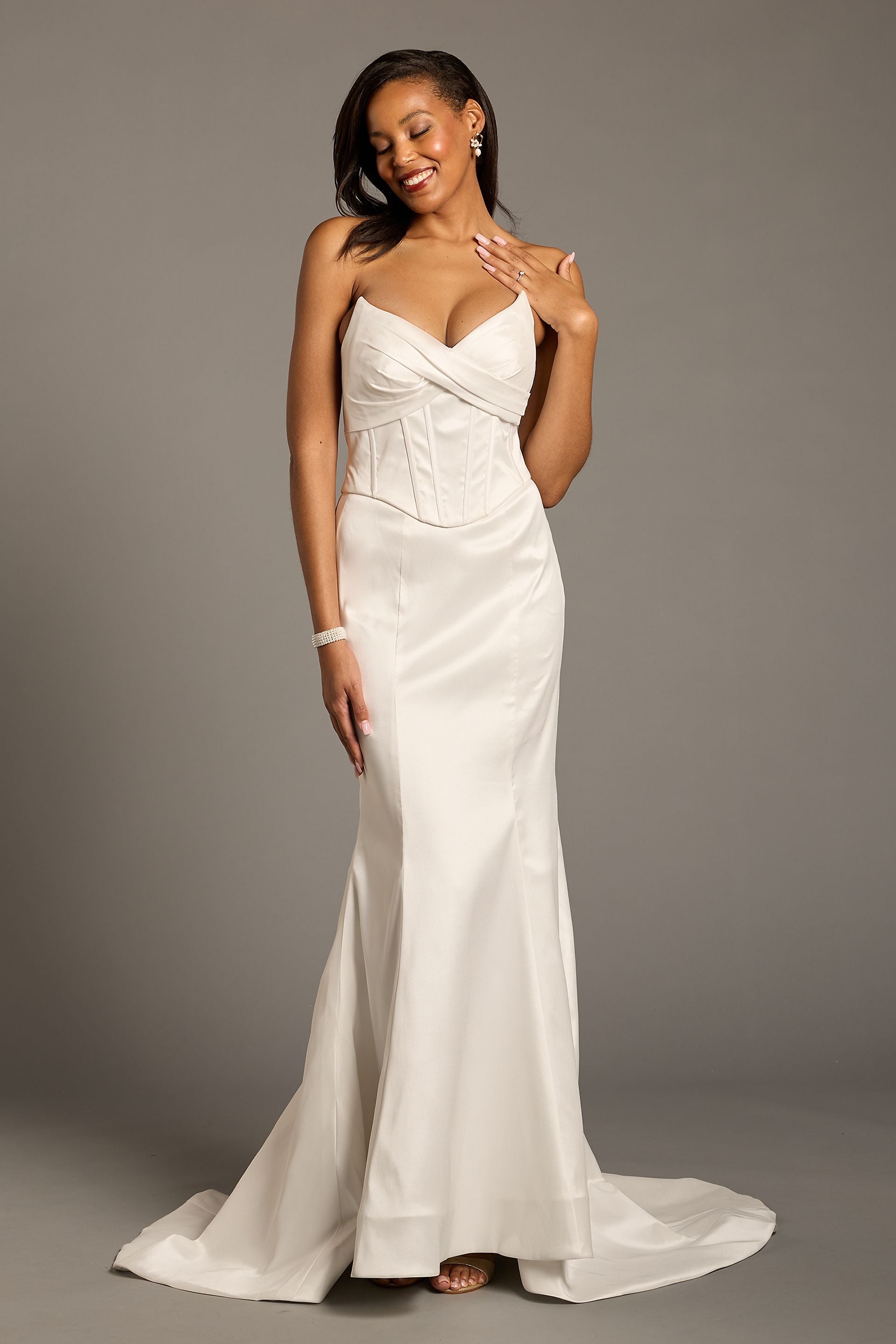 Mikado Basque Waist Mermaid Wedding Dress
