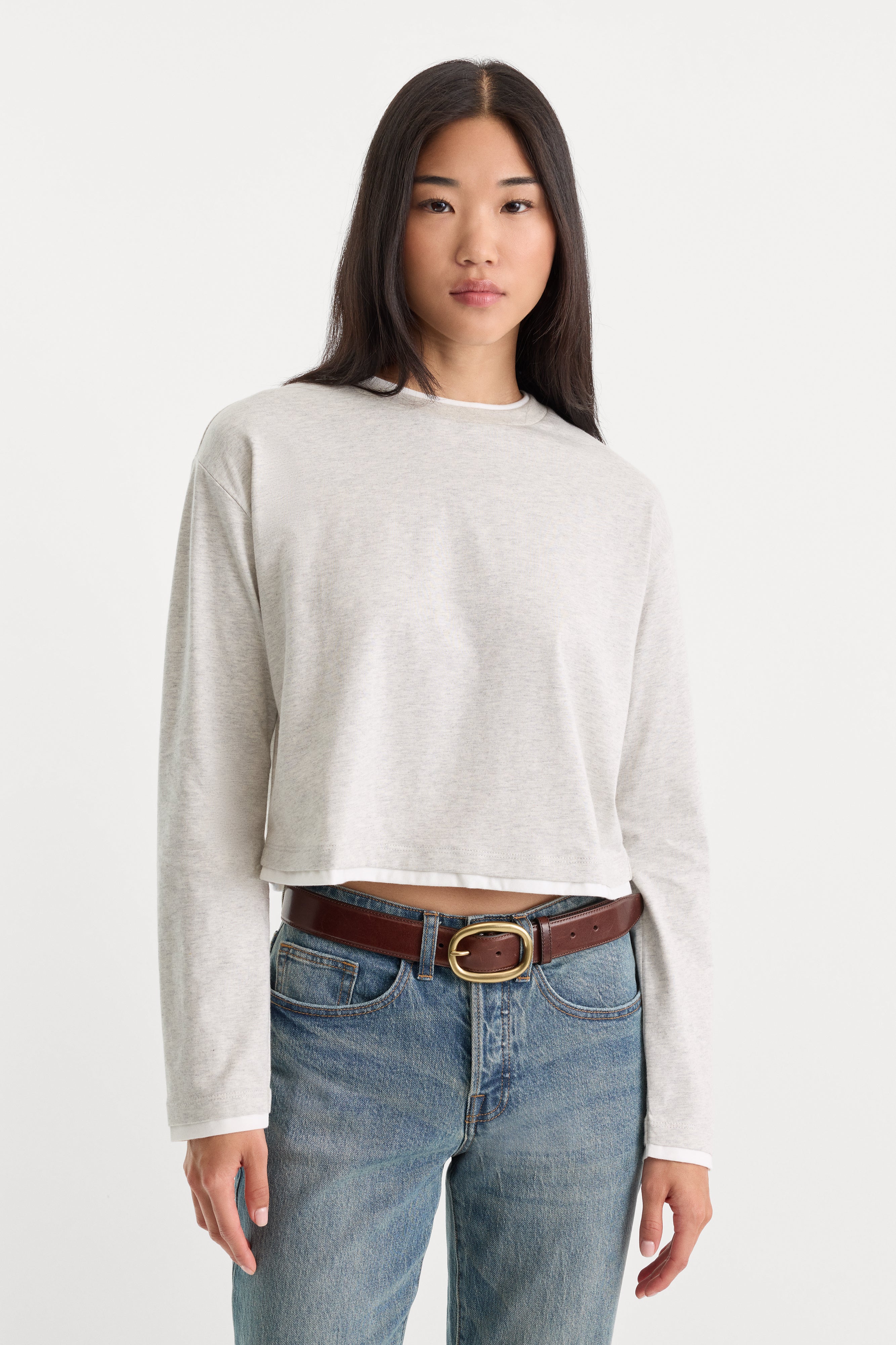 THE LONG SLEEVE LAYERED TEE | VINTAGE GREY