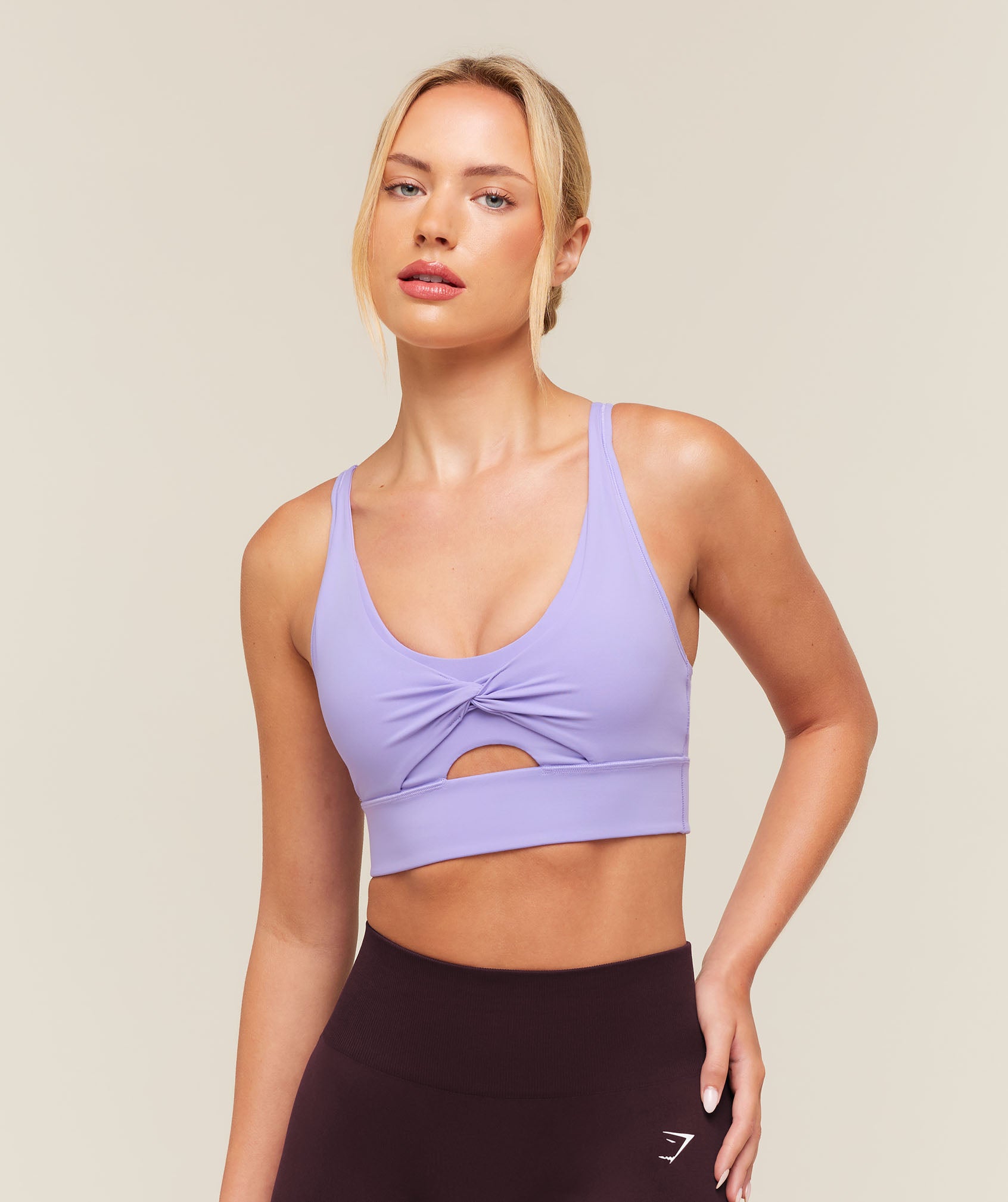 Gymshark Twist Front Sports Bra - Pace Purple