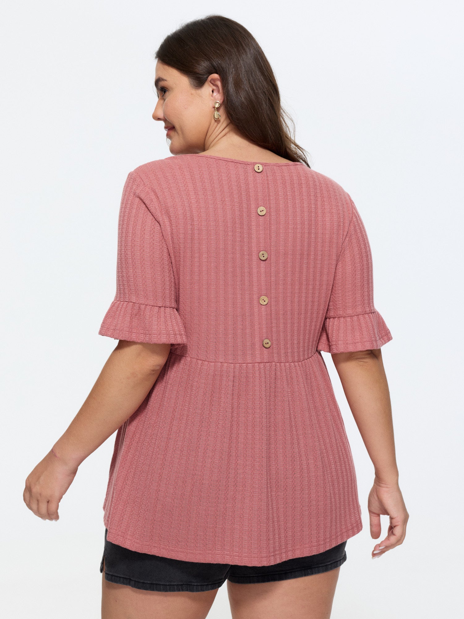 Stretchy Cut-Out Neckline Knit Top