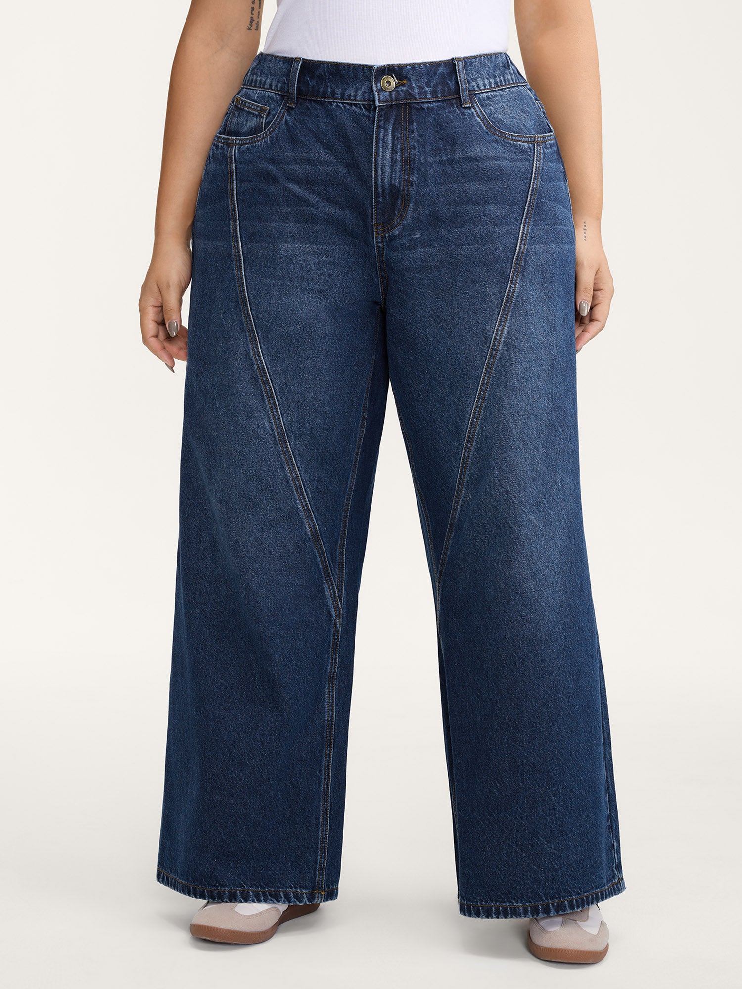 Everyday Wide-Leg Elastic Back Waist Jeans