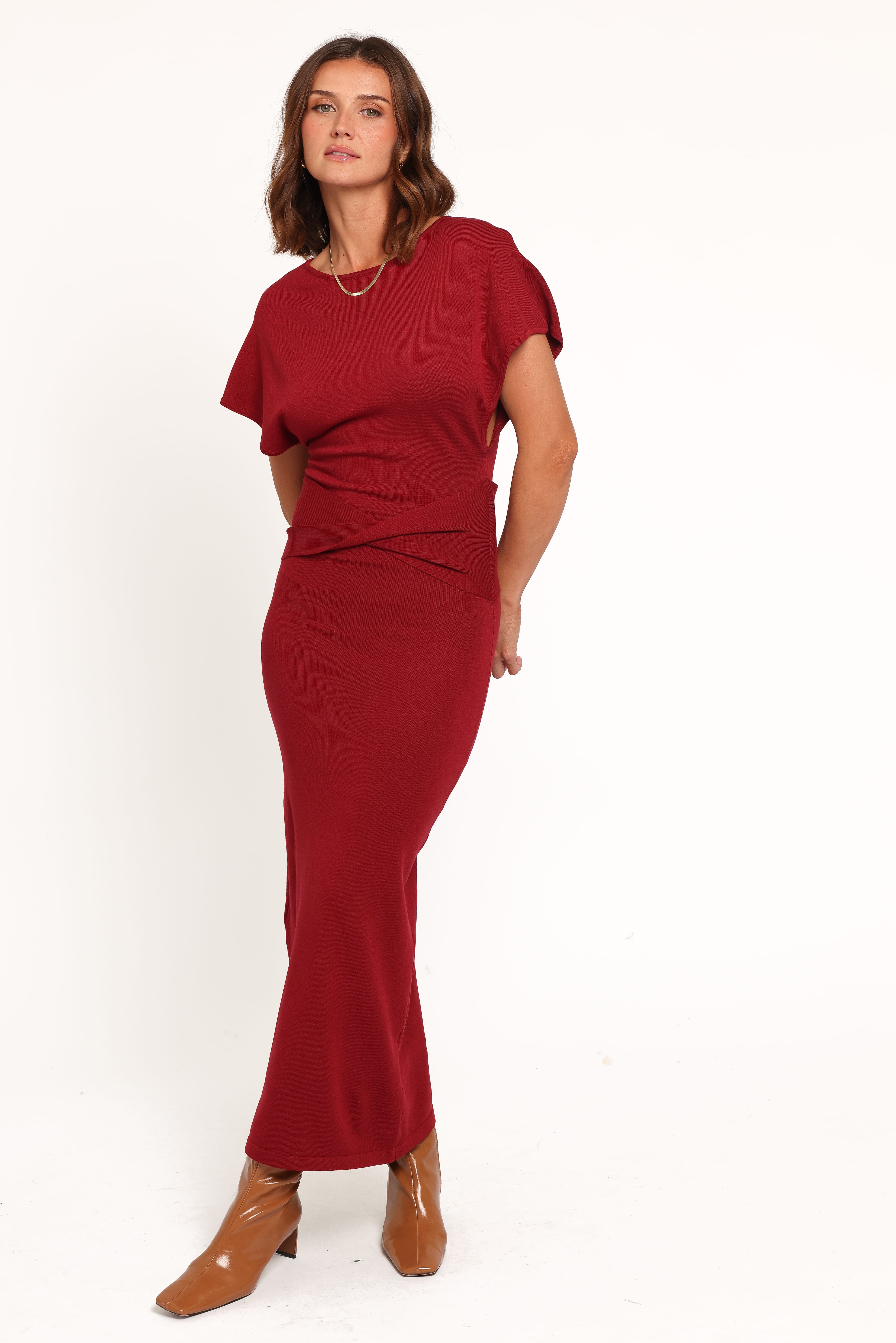 Carlina Midi Dress - Burgundy