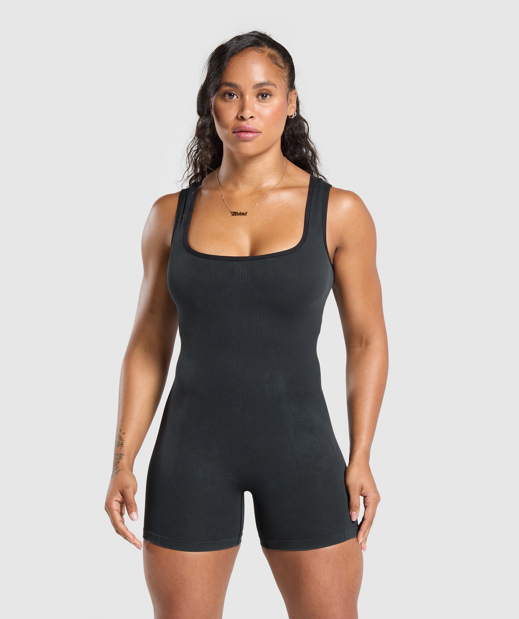Gymshark Gains Seamless All-In-One - Black/Wash