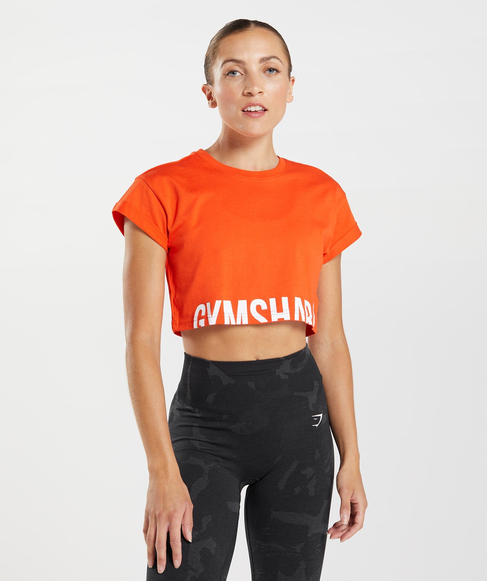 Gymshark Fraction Crop Top - Pepper Red