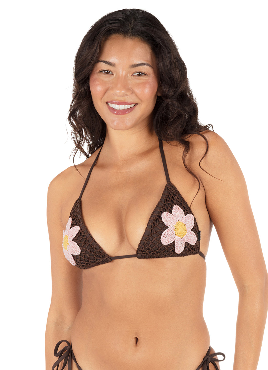 Hurley Women's Flower Crochet Tri Top Bikini Top