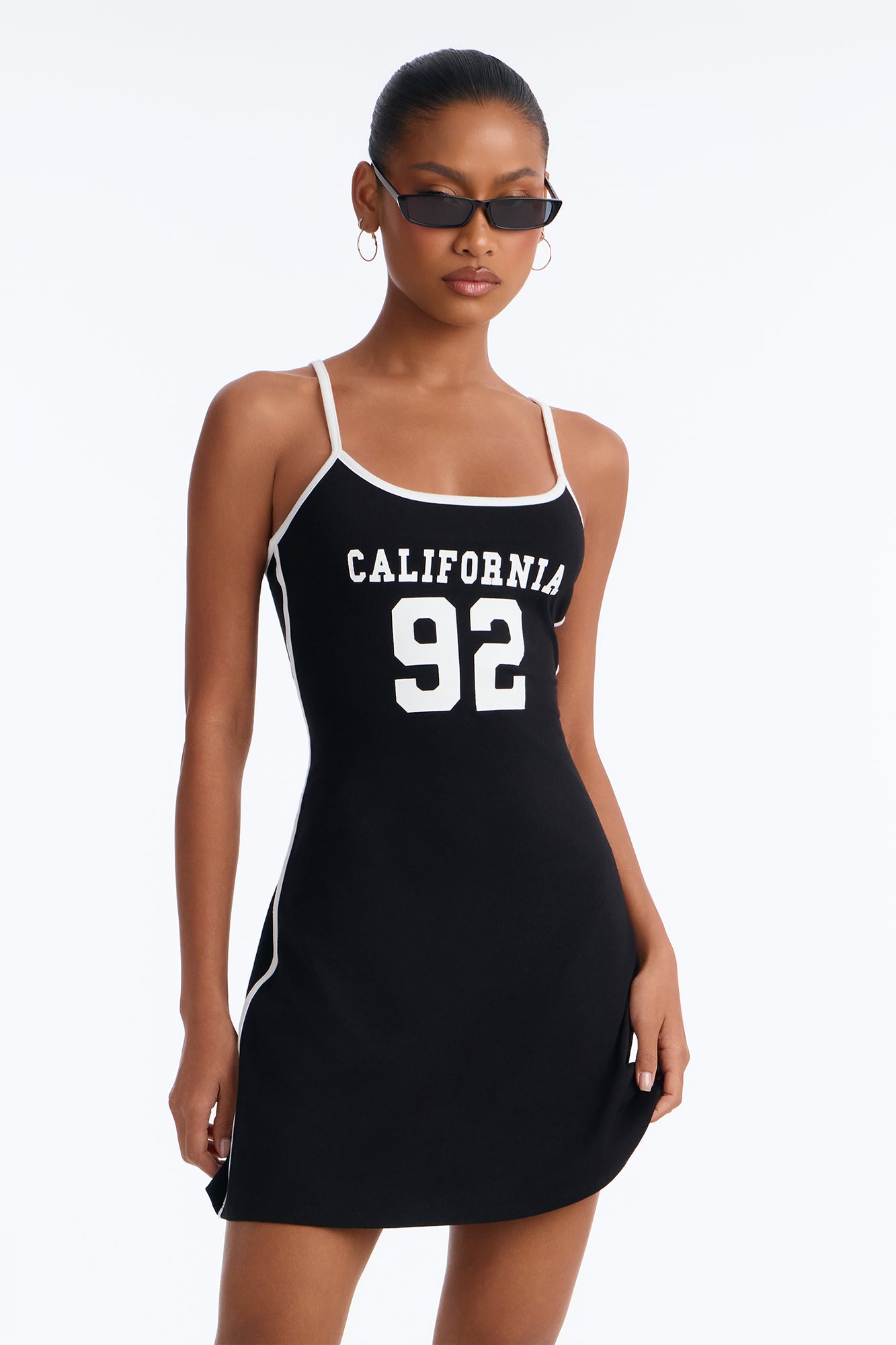 California Dreaming Tank Mini Dress - Black/White