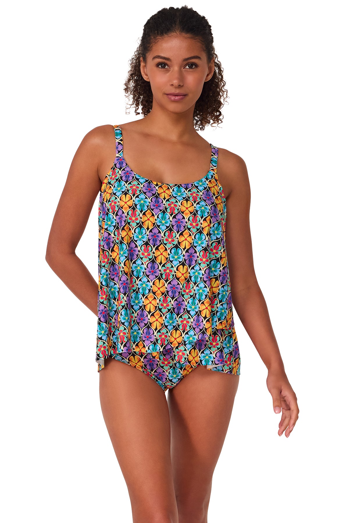 Sunsets Trellis Blooms Elena Tankini Top