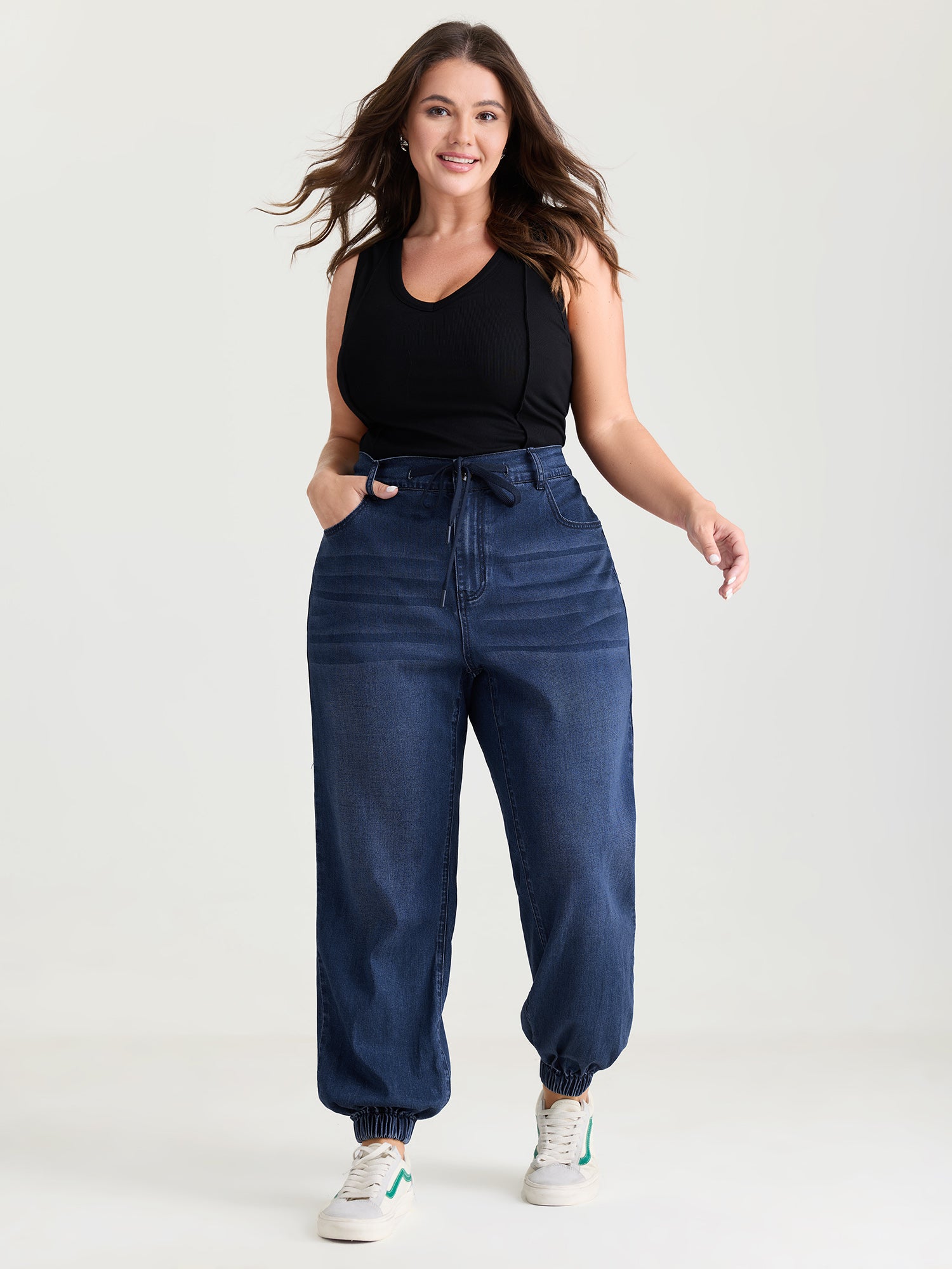 Supersoft Drawstring Waist Jogger Jeans