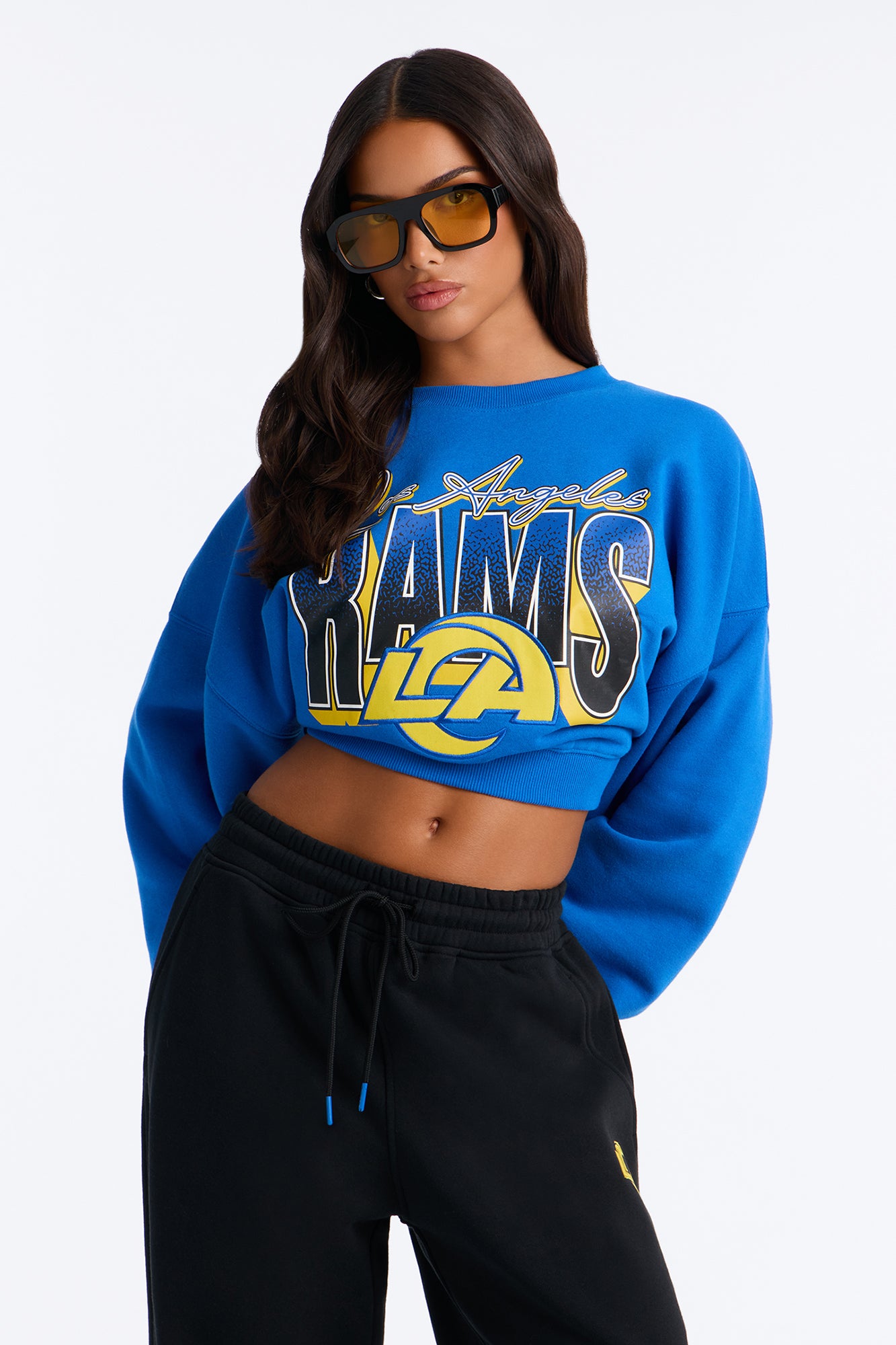 NFL Rams Cropped Sweatshirt - Royal