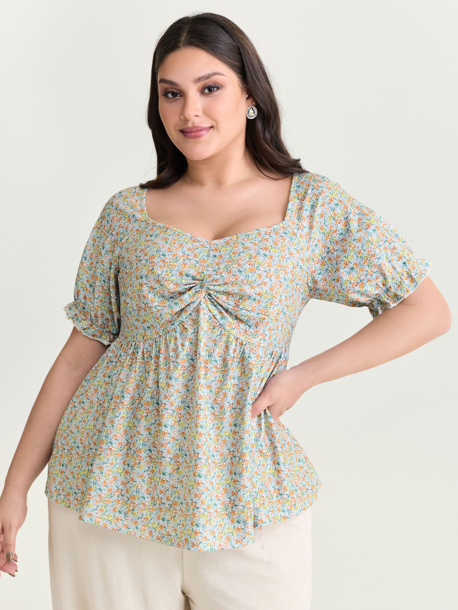 Supersoft Floral Print Knit Top