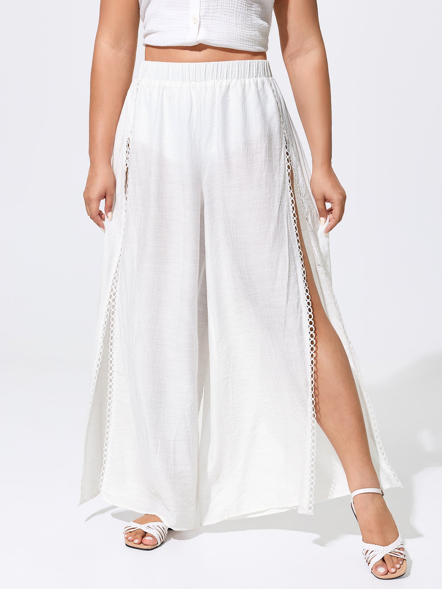 Side Split Wide-Leg Pants