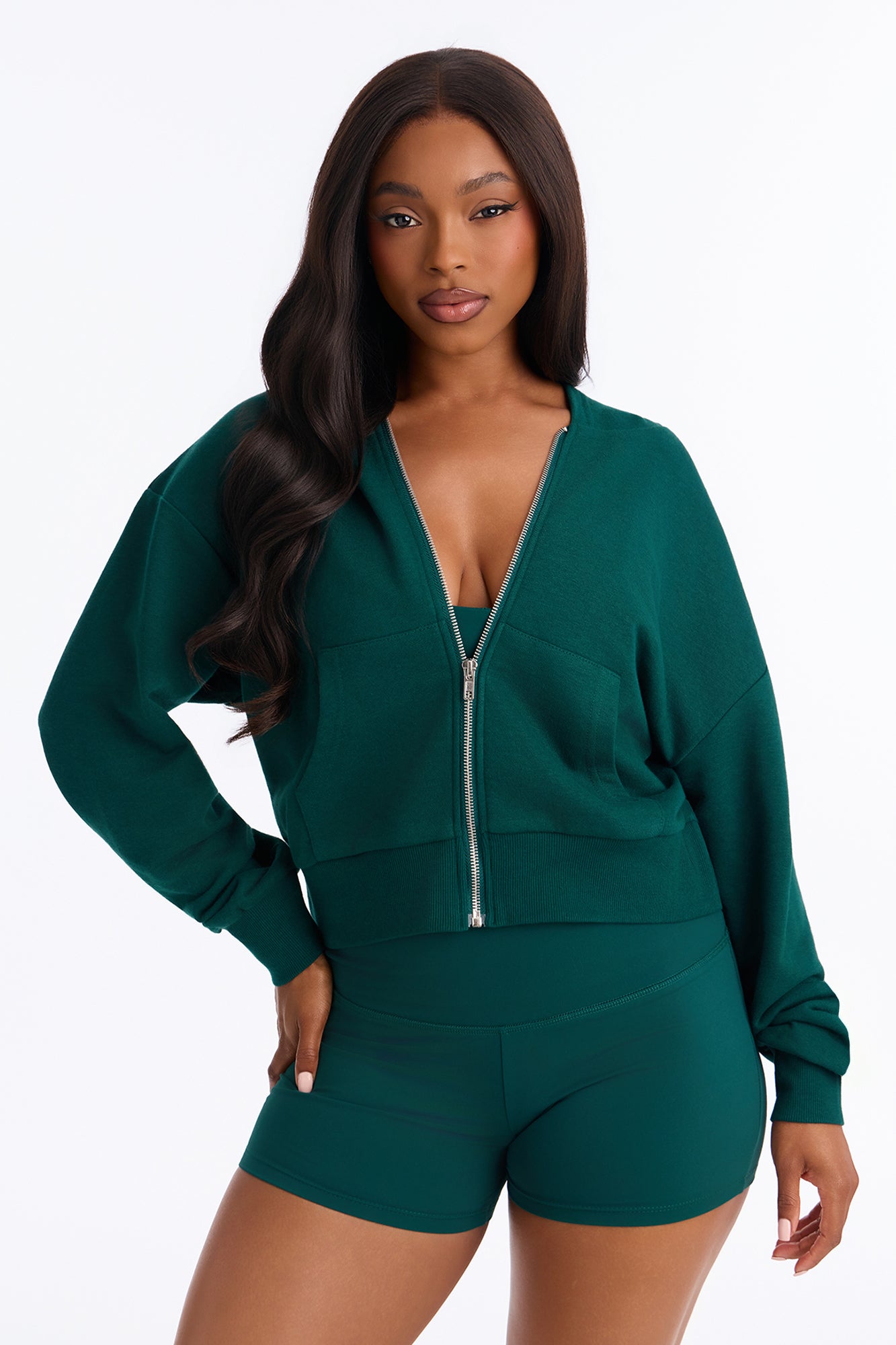 Lani French Terry 3 Piece Short Set - Hunter