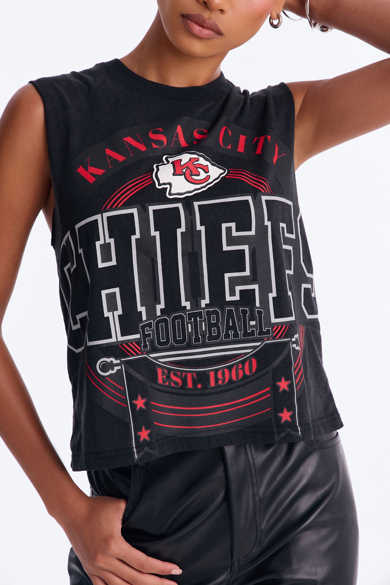 NFL Chiefs Washed Muscle Tank - Black Wash