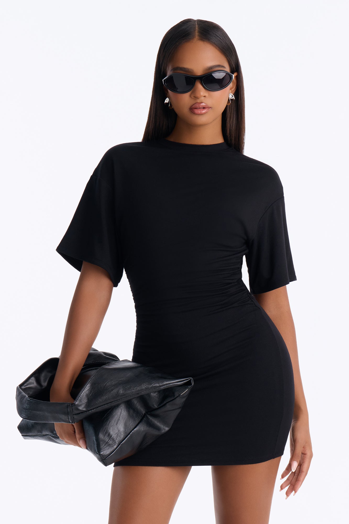 Ella Premium Modal Mini Dress - Black