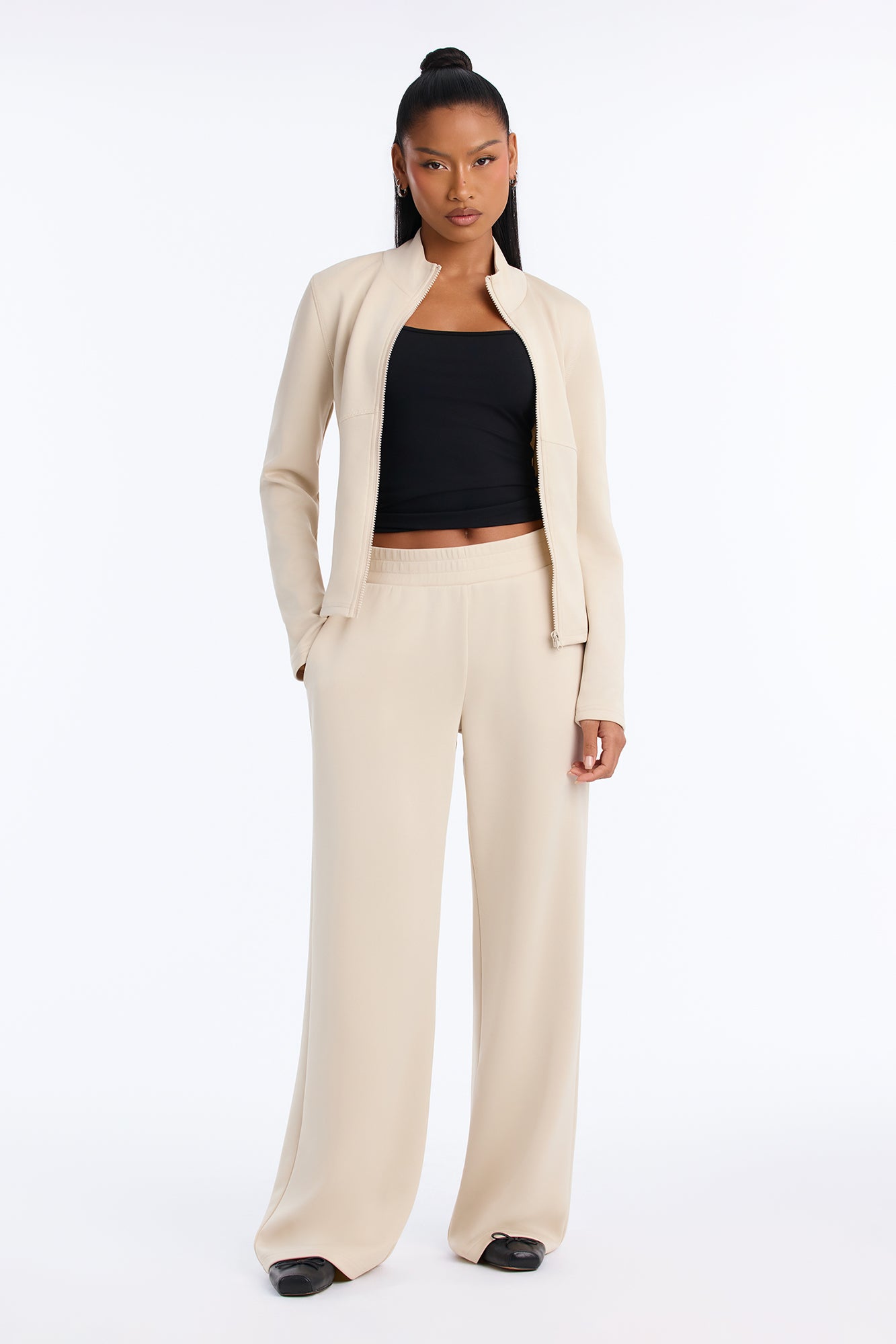 Make Your Move Scuba Pant Set - Oatmeal