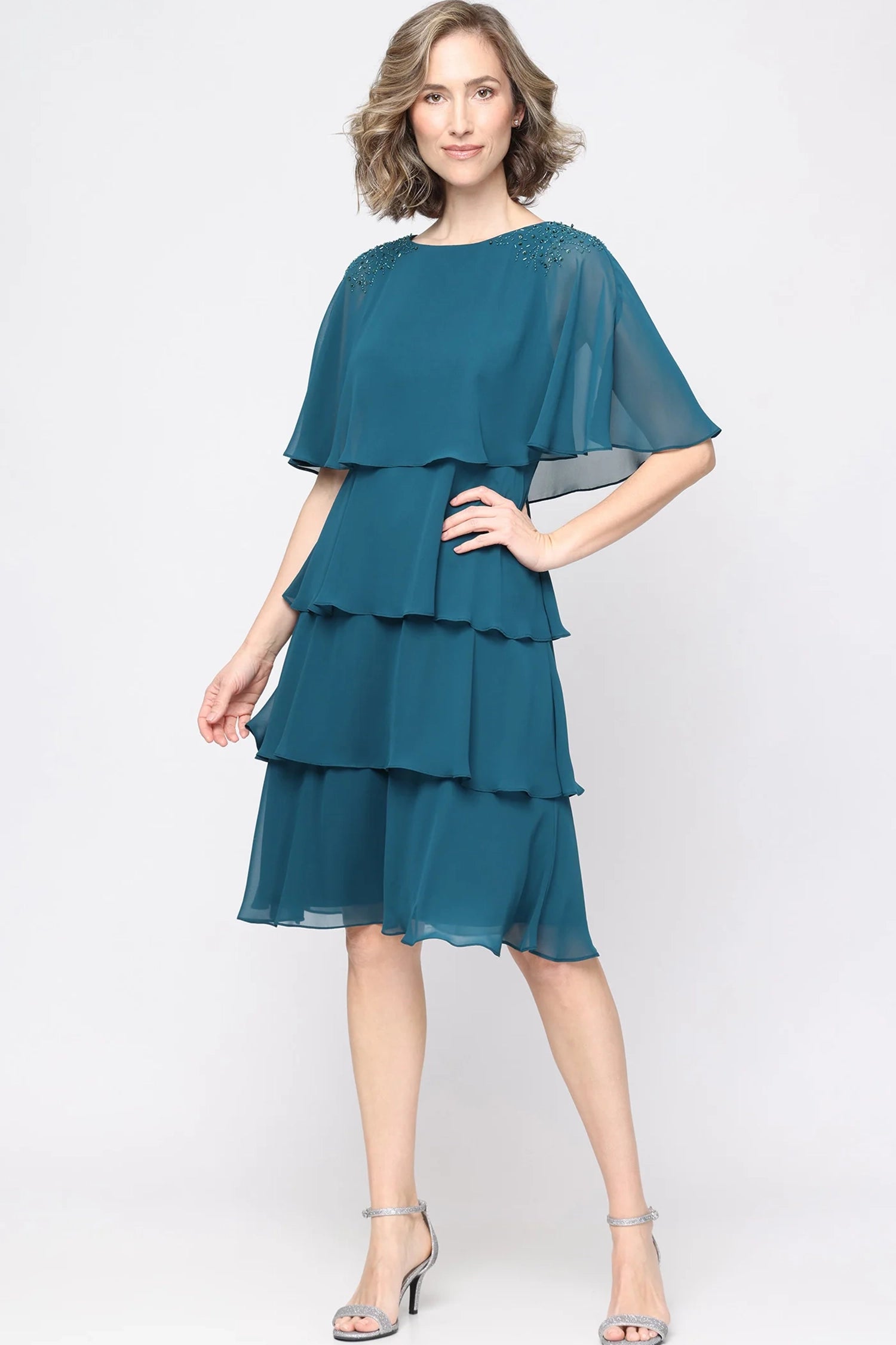 S.L. Fashions Dresses (SLNY) 9170760 Tiered A-Line Cocktail Dress